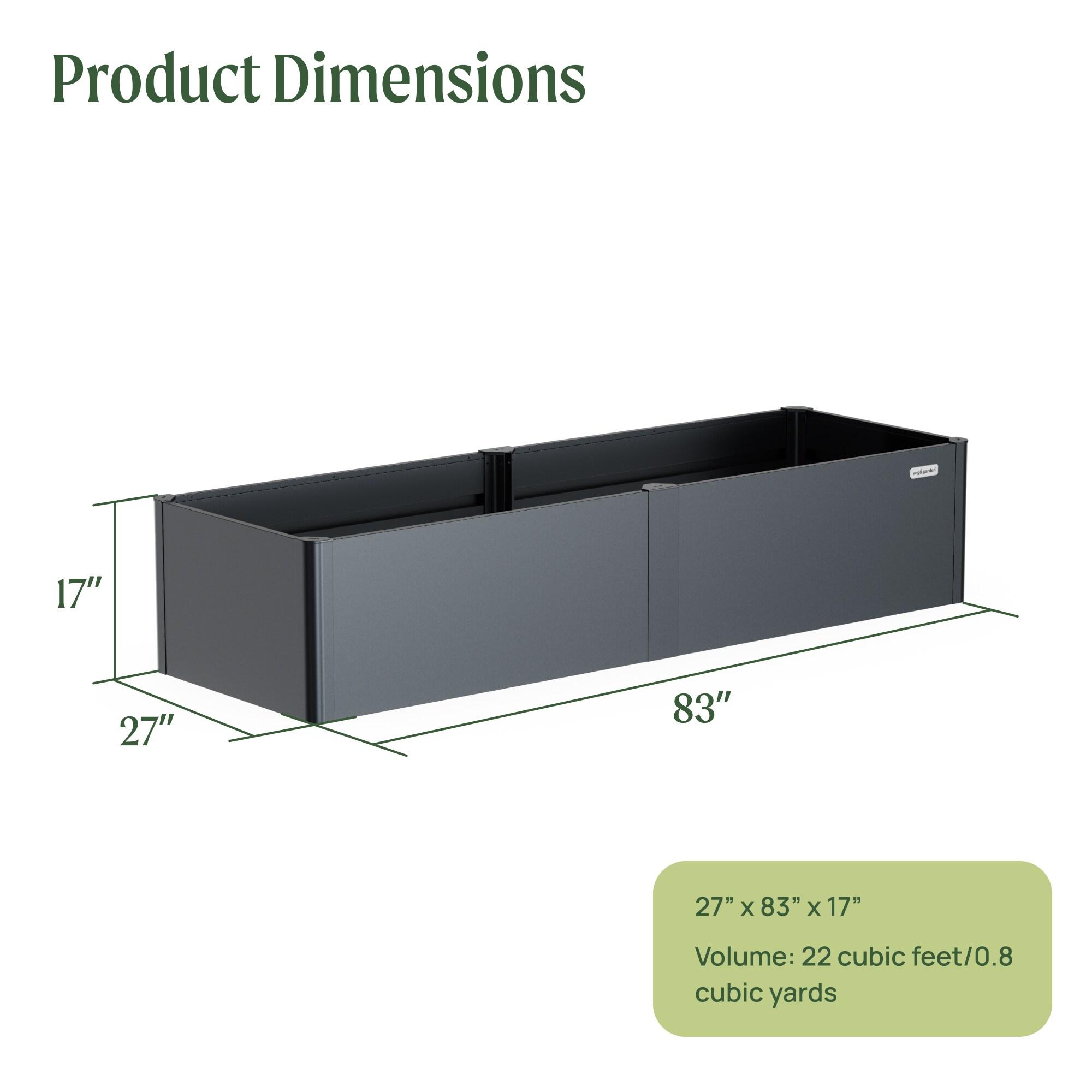 Urban Charcoal 17" Tall Modern Metal Raised Garden Bed