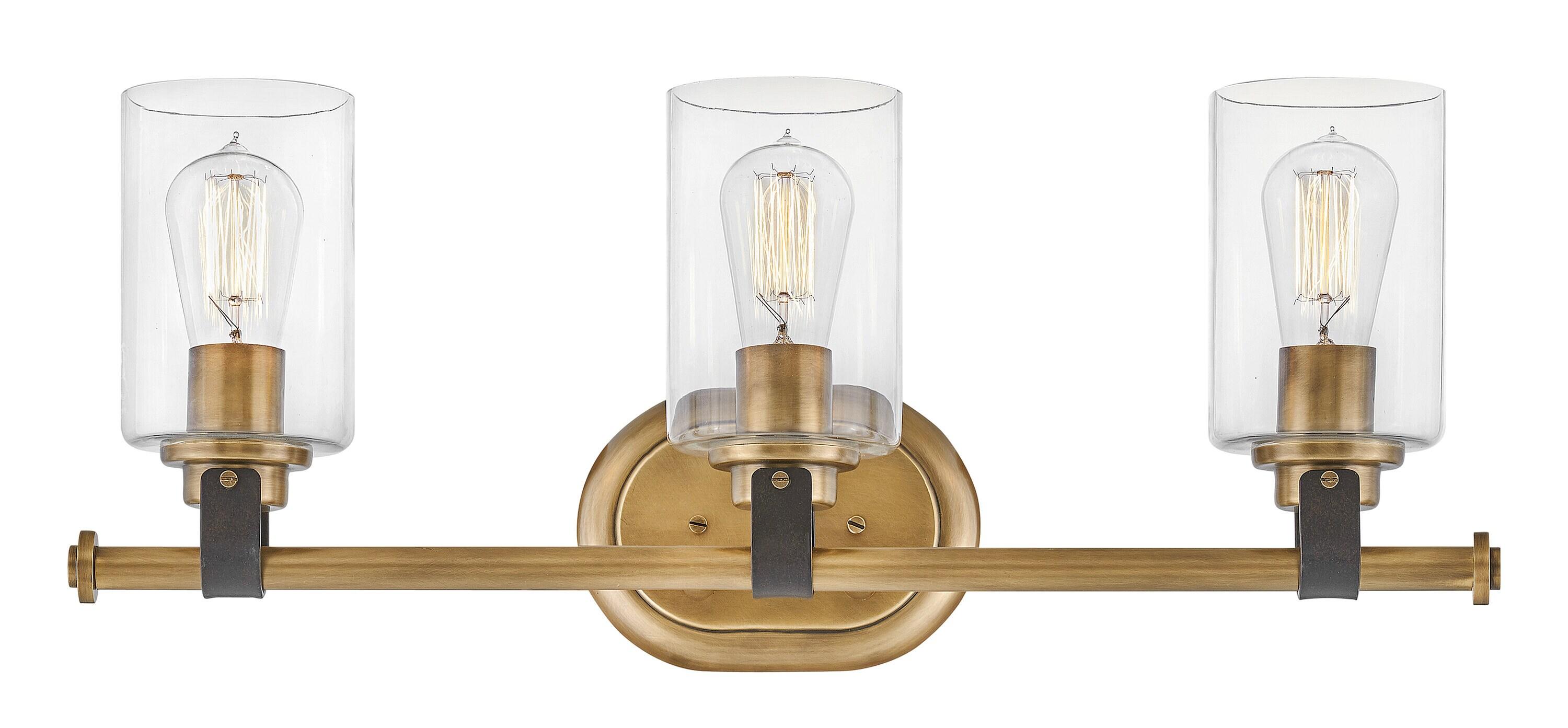 Heritage Brass 3-Light Vanity Light with Clear Glass Shades