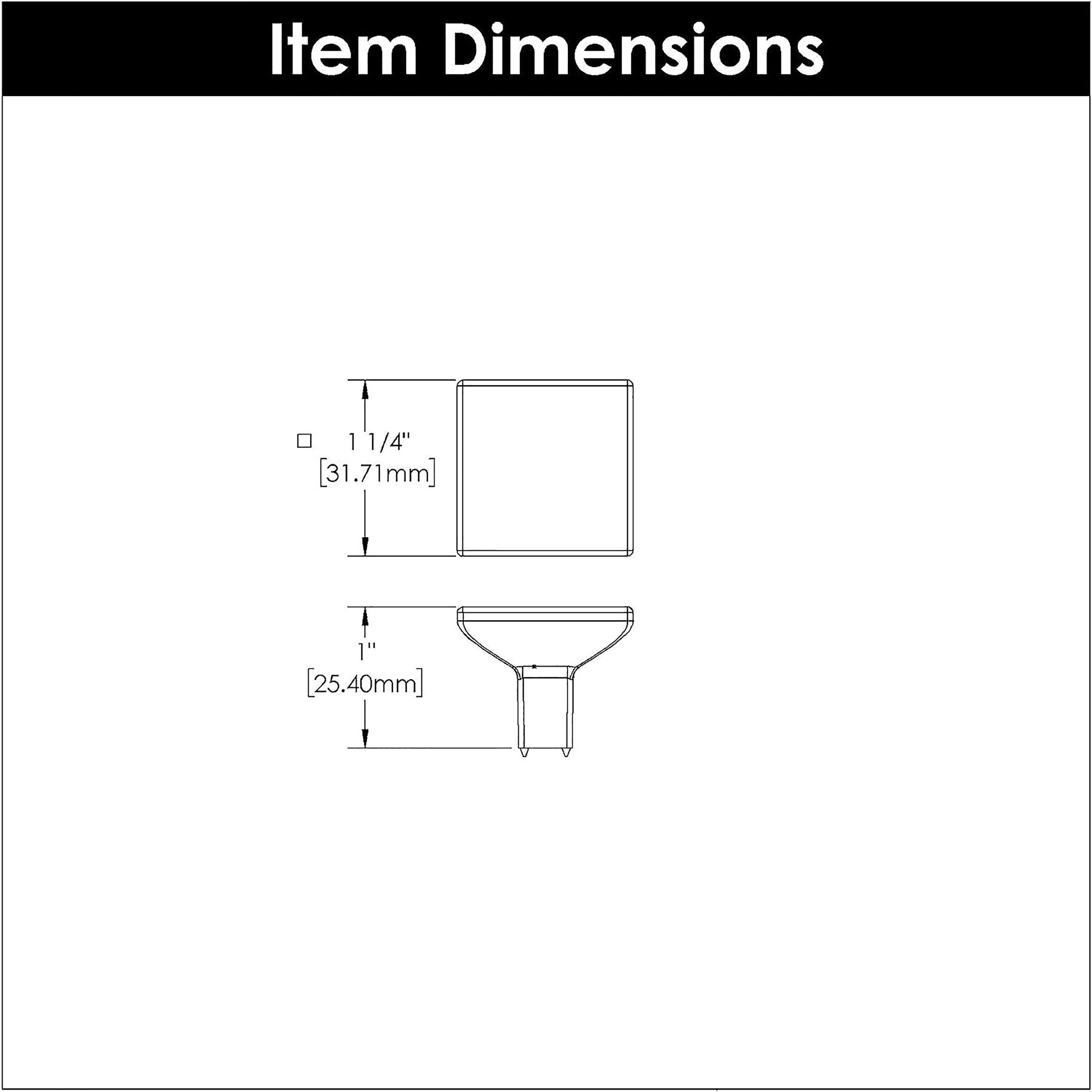 Skylight 1 1/4" Length Square Knob