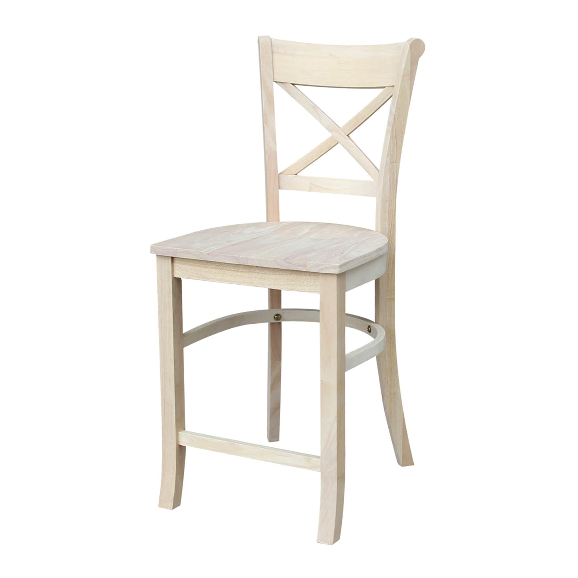 24&#34; Charlotte Counter Height Barstool Unfinished - International Concepts