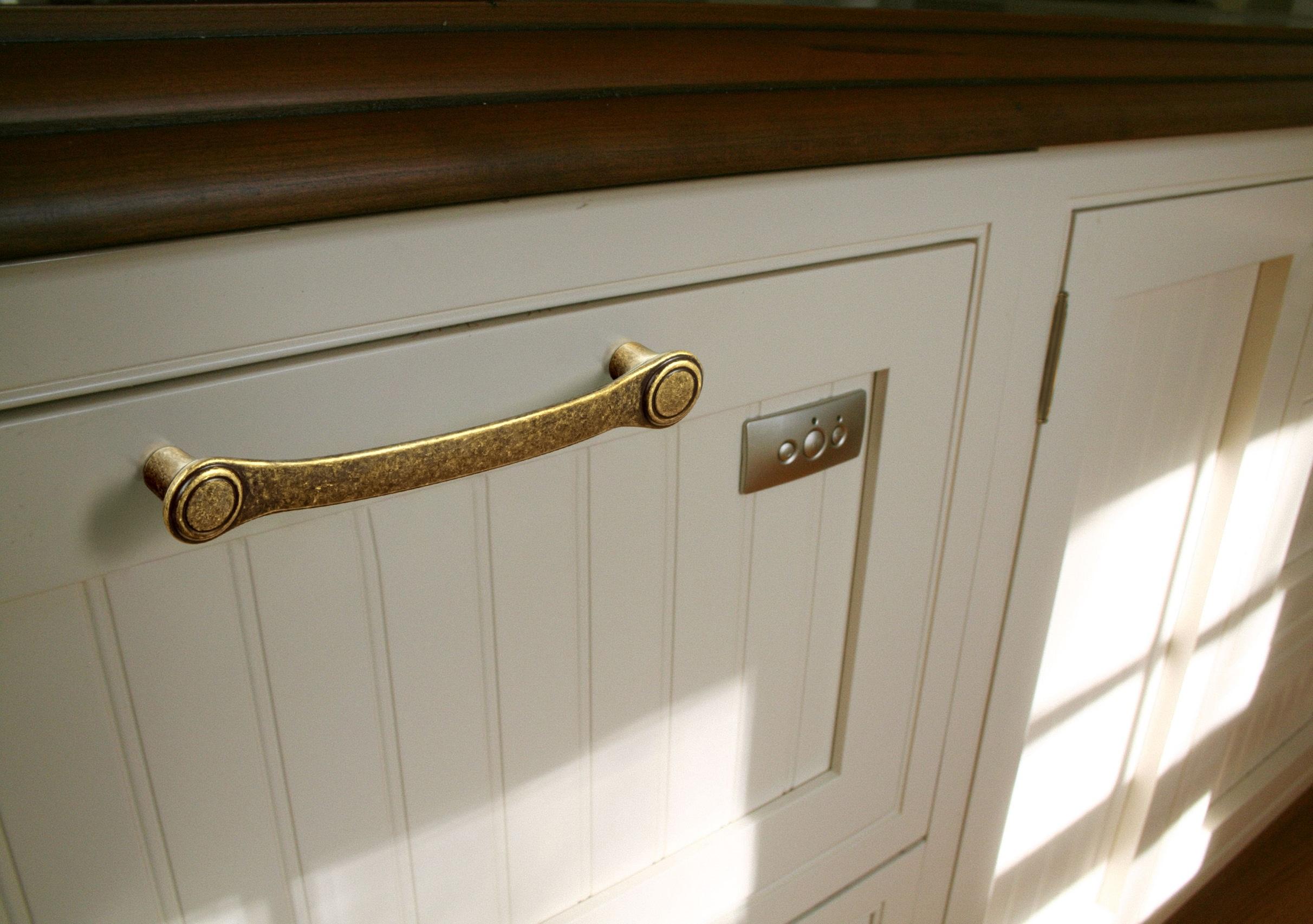 Antique Brass Arch Cabinet Pulls with Mounting Hardware