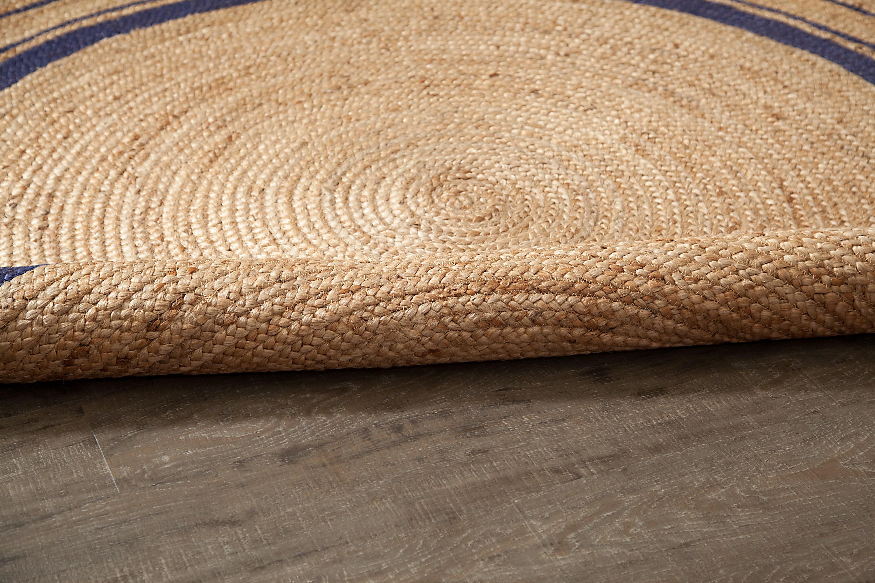8' Round Beige/Midnight Kerala Area Rug Round - Anji Mountain