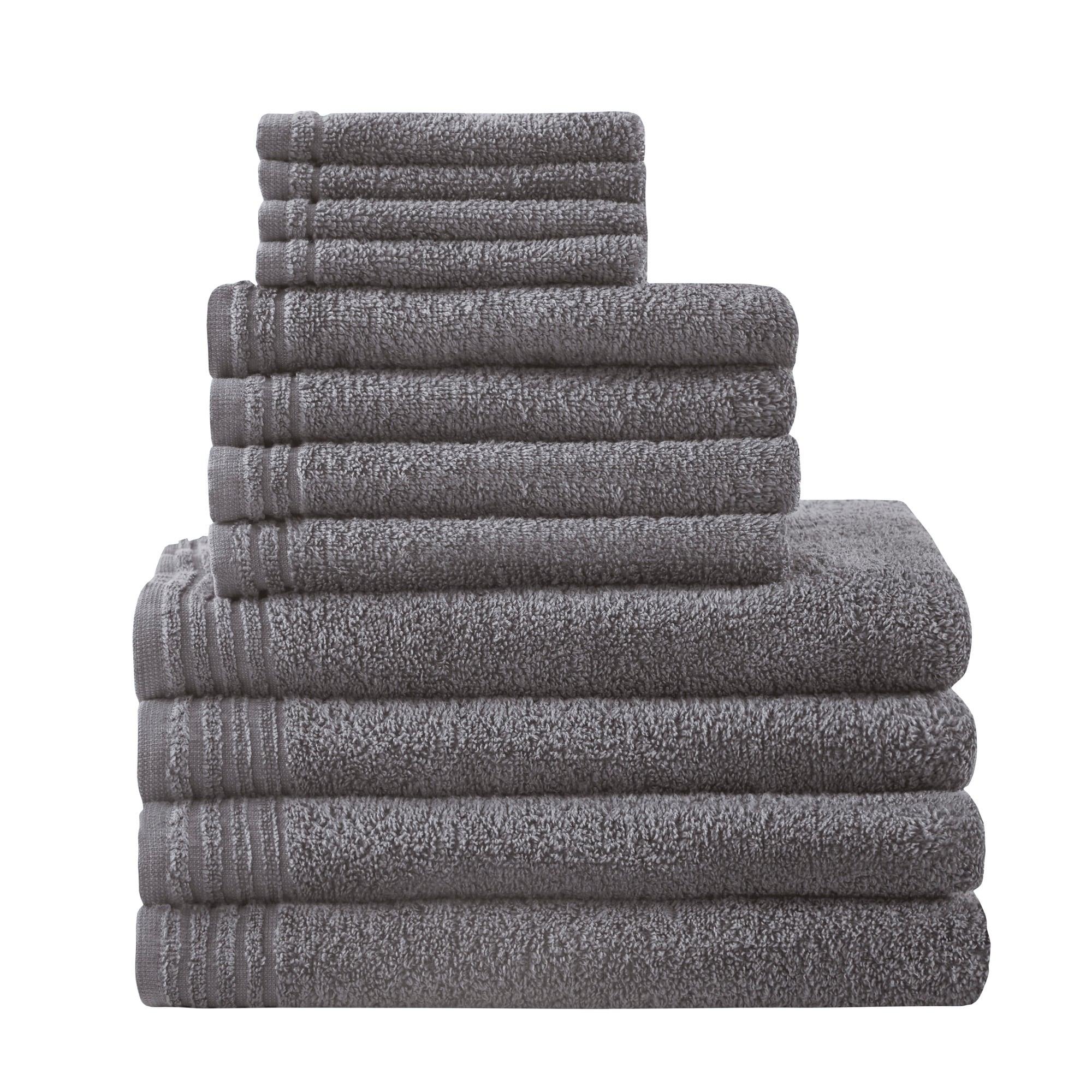 12pc Cotton Quick Dry Bath Towel Set Gray - 510 Design