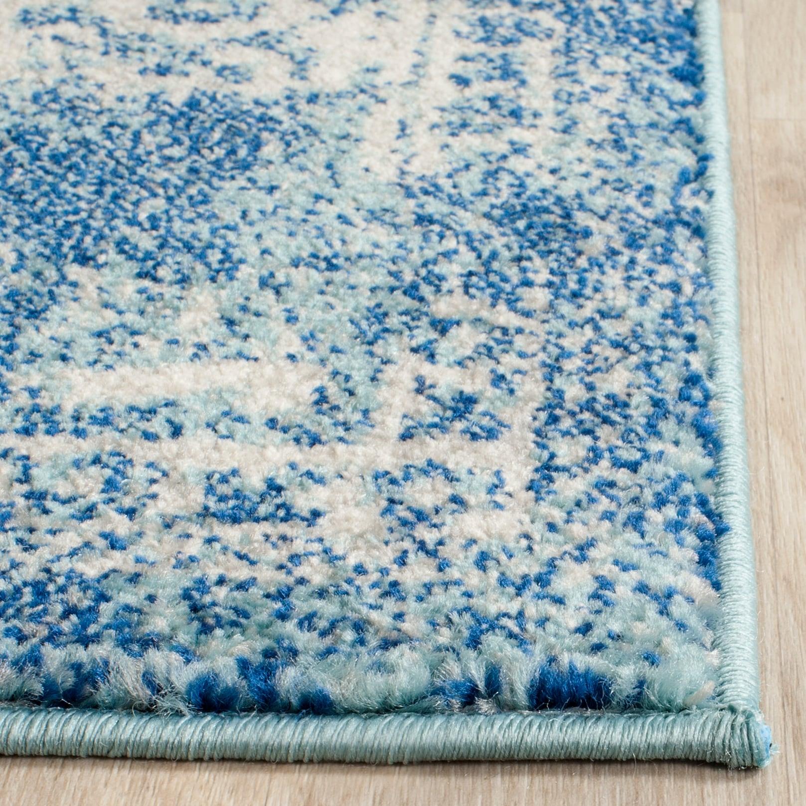 Evoke EVK256 Power Loomed Runner Rug - Blue/Ivory - 2'2"x17' - Safavieh.