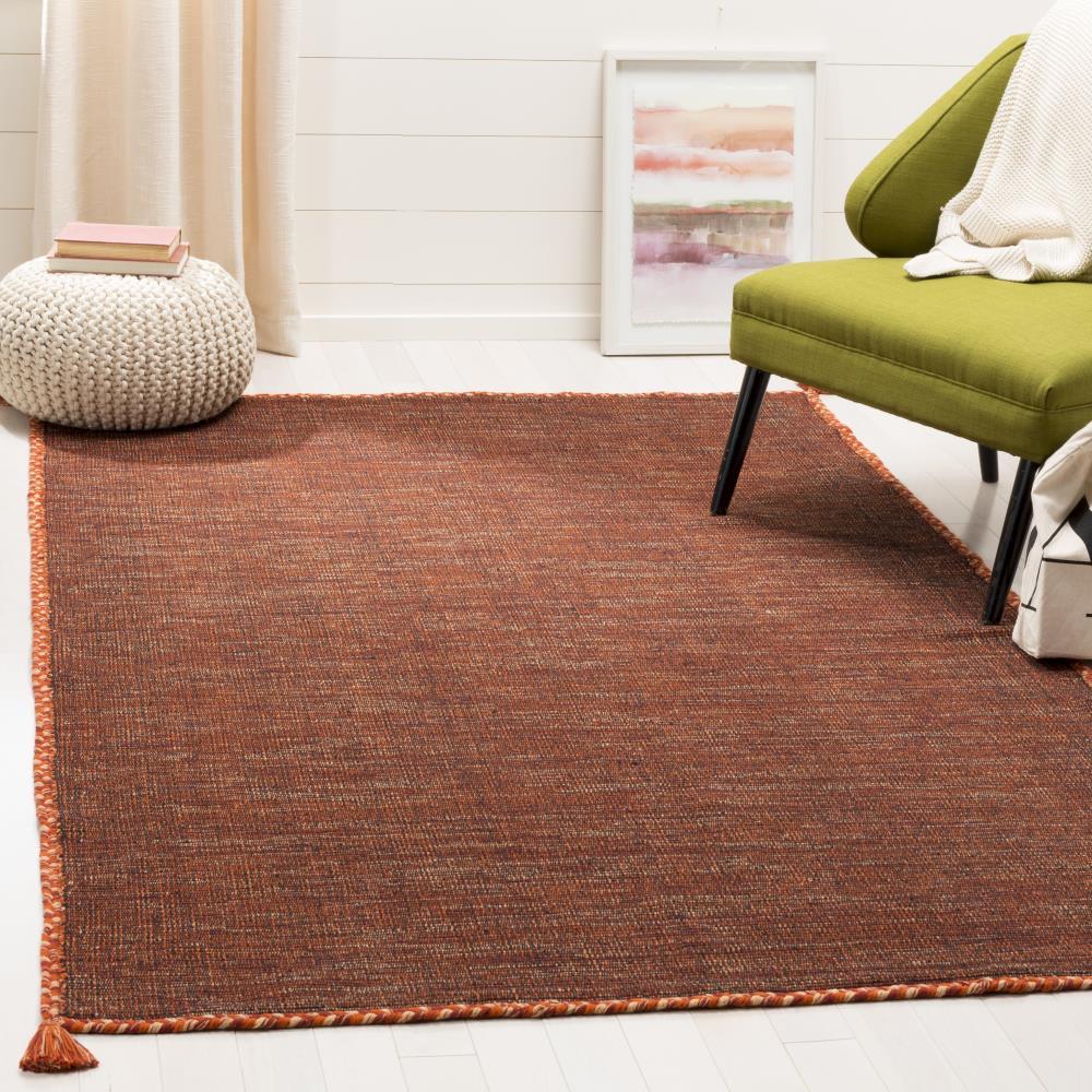 Montauk MTK150 Hand Woven Indoor Area Rug - Orange/Black - 8'x10' - Safavieh