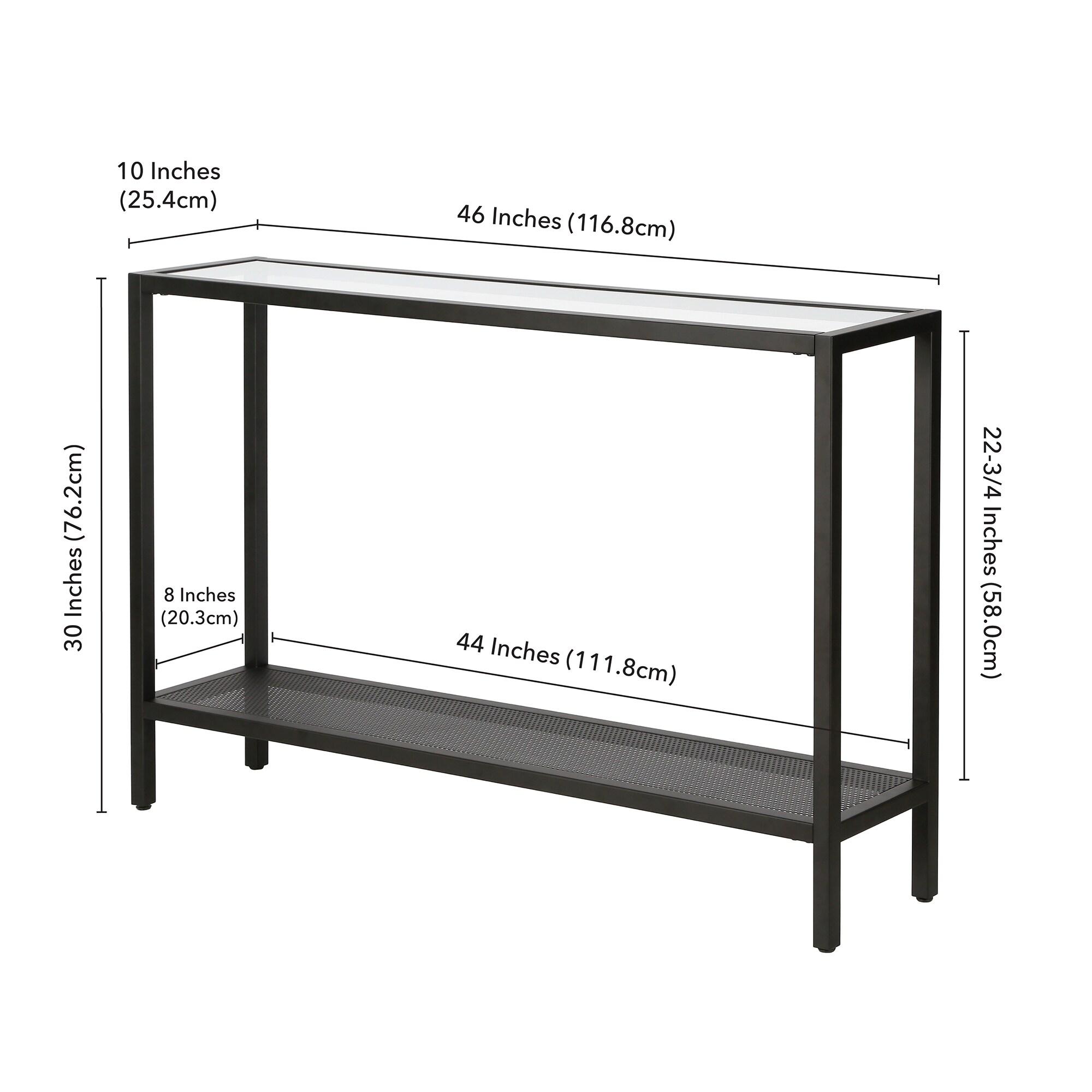 Evelyn&Zoe Rigan 46" Wide Rectangular Console Table, Blackened Bronze