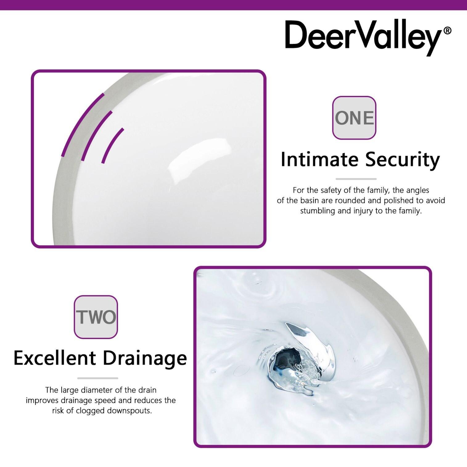 DeerValley Liberty 16.54" L x 13.39" W x 7.48" H Oval Vitreous China Undermount Bathroom Sink with Overflow