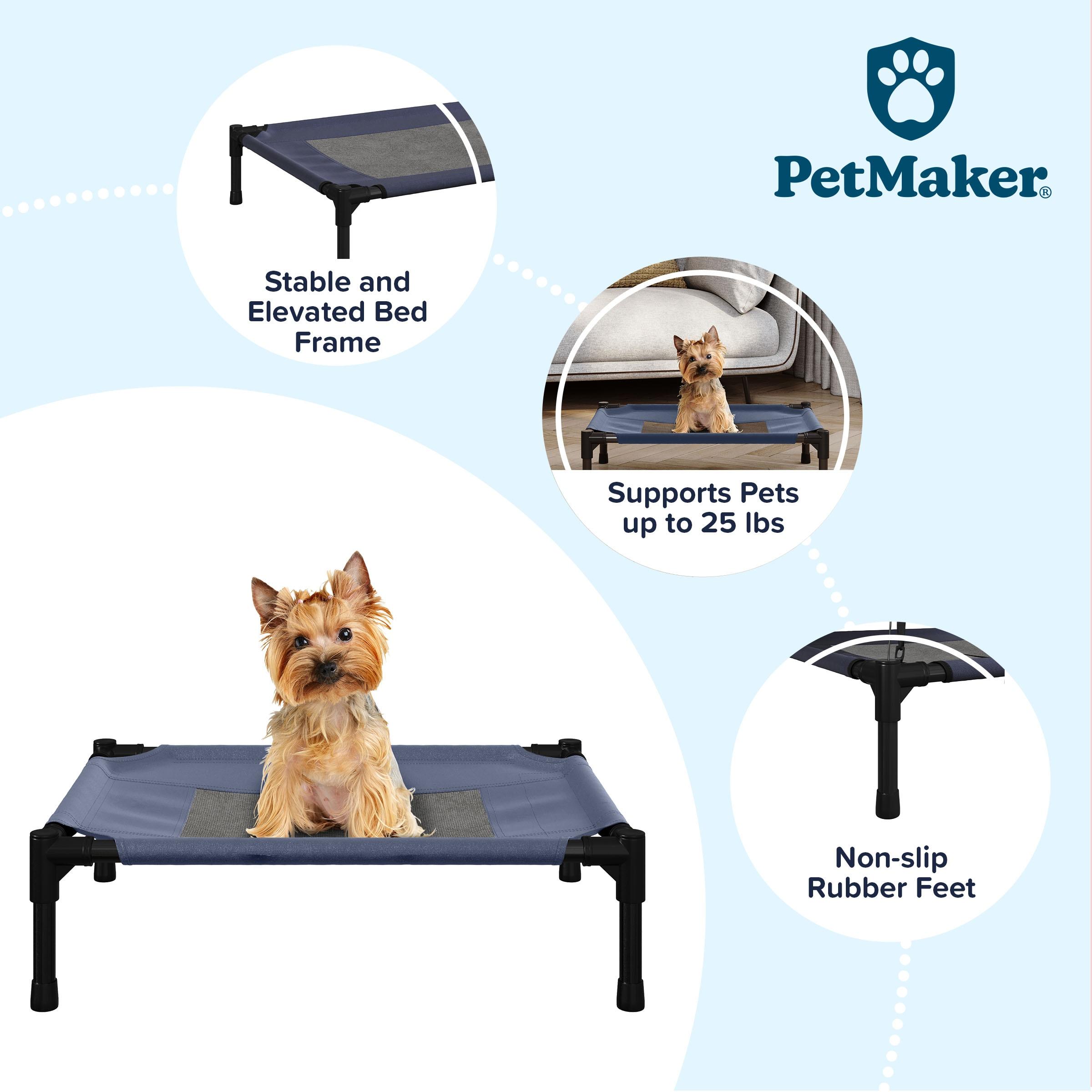 Pet Adobe Portable Raised Cot Style Pet Bed - Navy Blue