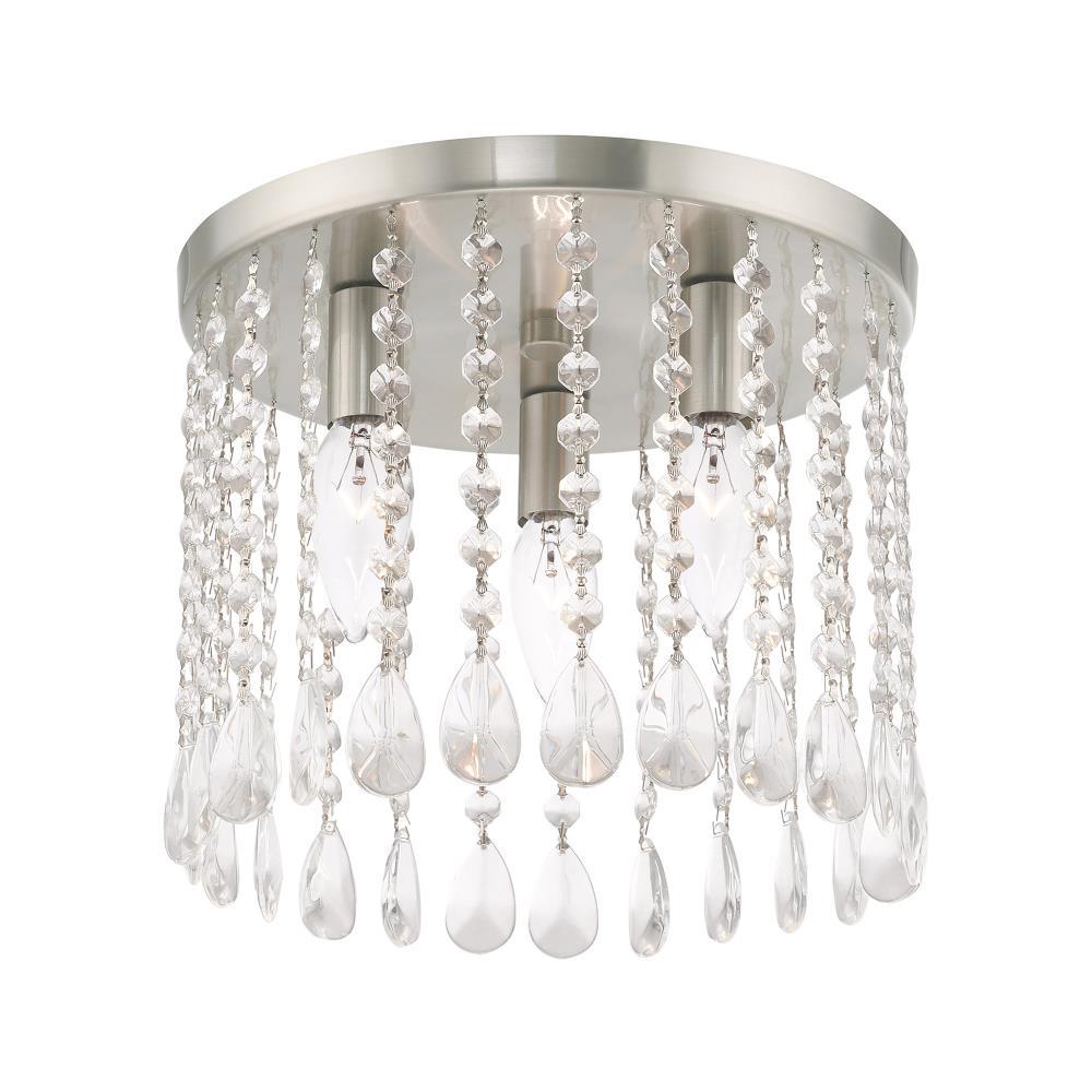 Livex Lighting - Elizabeth - 3 Light Flush Mount in Glam Style - 11 Inches wide