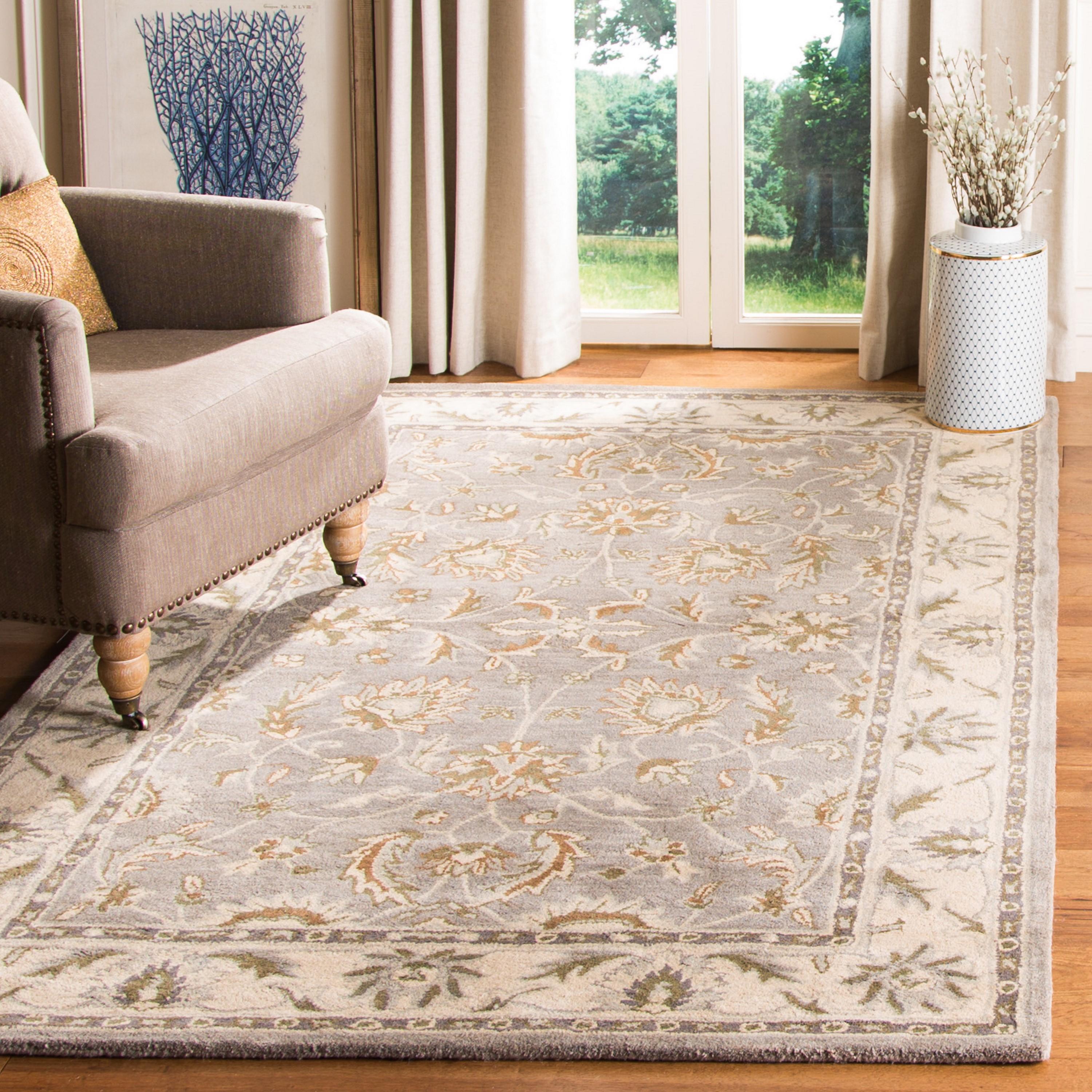 Heritage HG863 Hand Tufted Area Rug - Grey/Beige - 6'x6' - Safavieh.