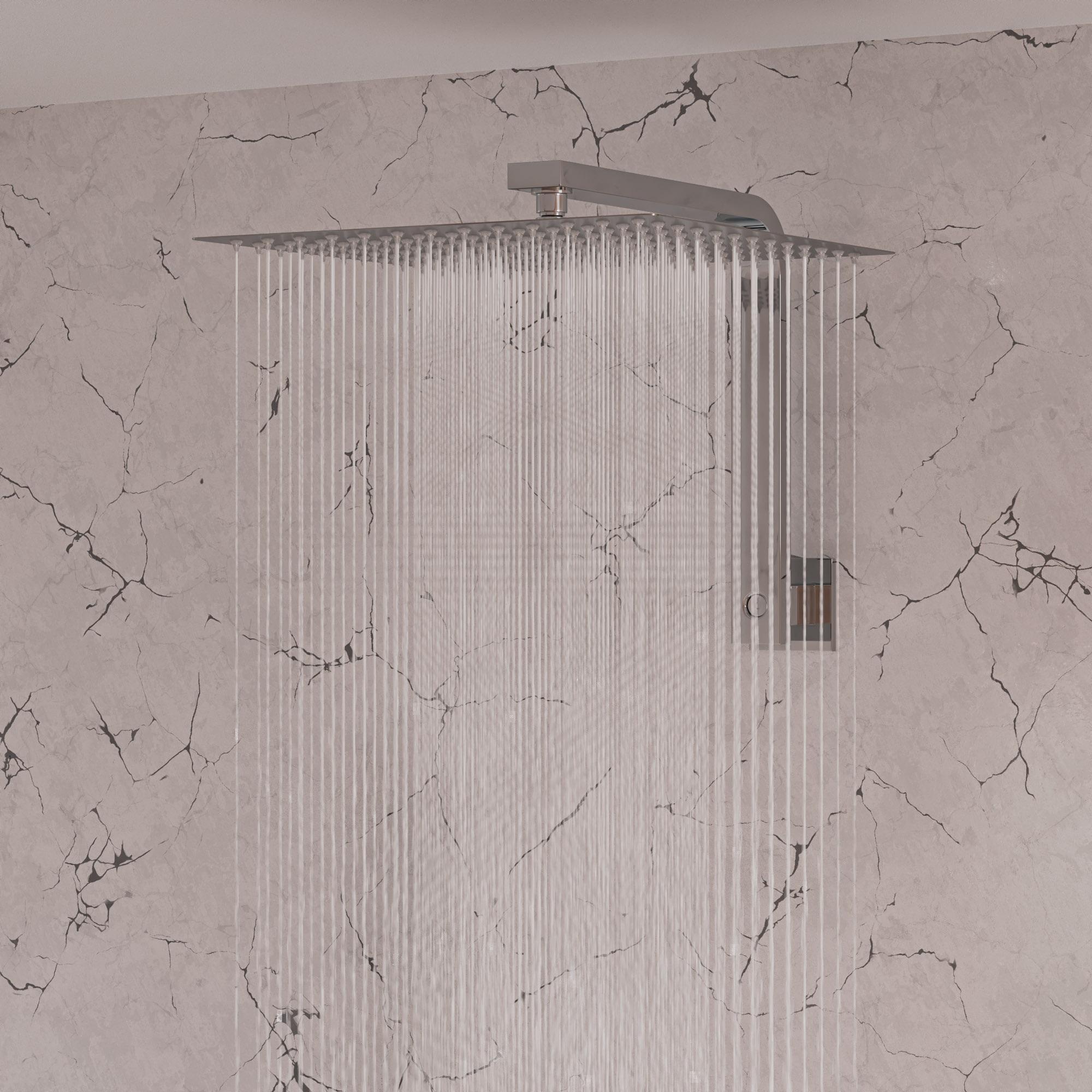 12" Square Raised Wall Mounted Shower Arm