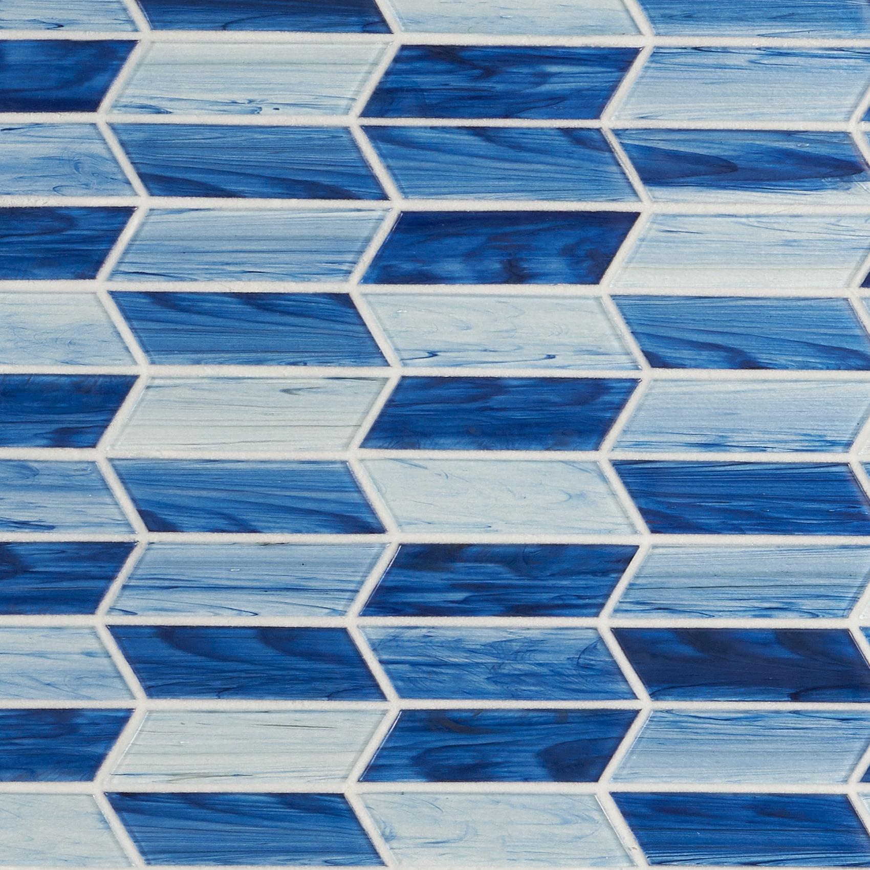 Tara Chevron 11.73 in. x 11.74 in. Molten Glass Mosaic Wall Tile (0.96 Sq. Ft. / Sheet)