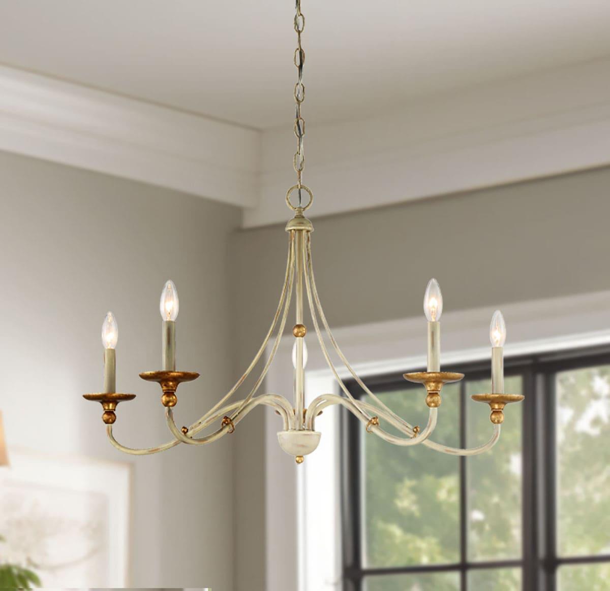 Minka Lavery - Westchester County - Chandelier 5 Light Farm House White/Gilded