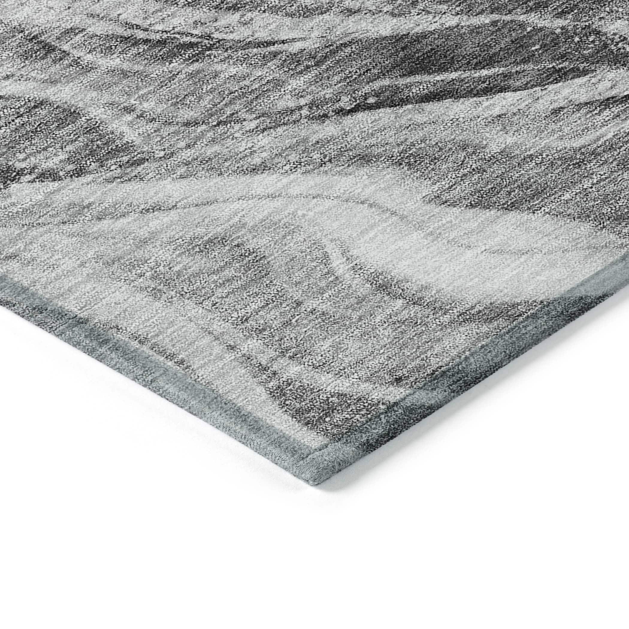 Addison Rugs Chantille Indoor/Outdoor Transitional Waves Gray Washable Rectangle Rug, 3' x 5'