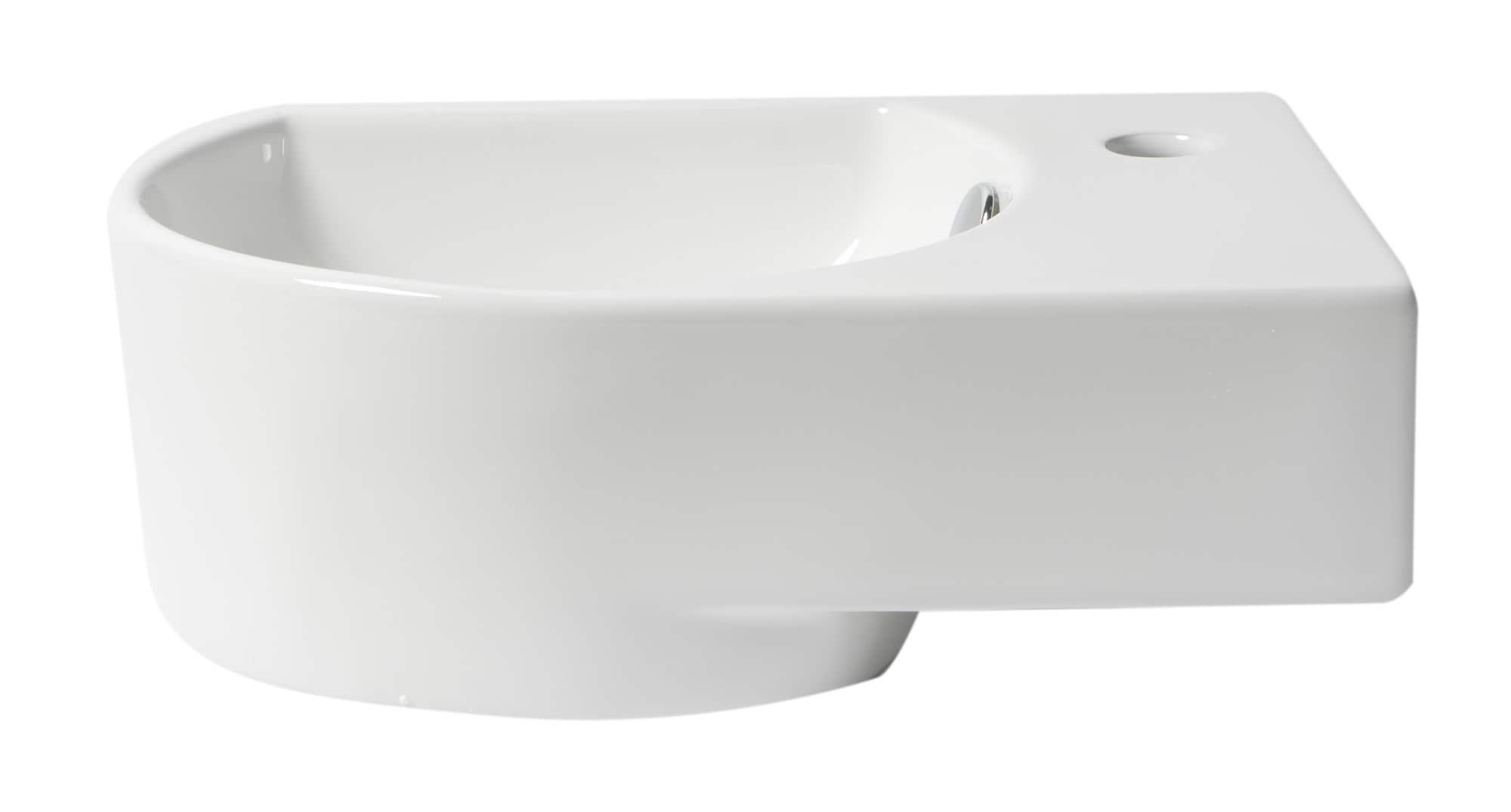 Alfi Brand 10.63'' White Porcelain Oval Bathroom Sink with Overflow