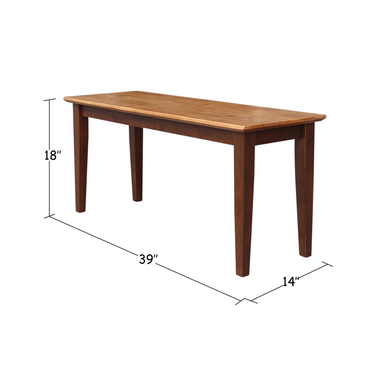 Brookshire Bench - Cinnamon/Espresso - International Concepts: Hardwood Frame, 400lb Capacity, Two-Tone Finish