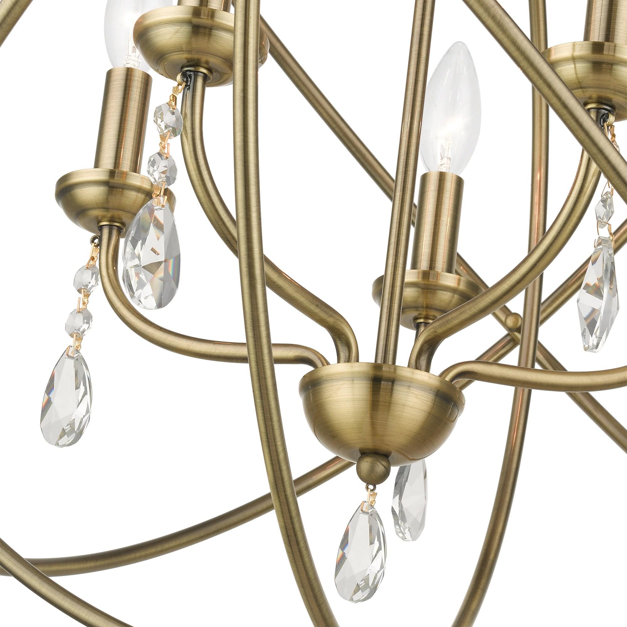 Livex Lighting Aria 5 - Light Chandelier in  Antique Brass