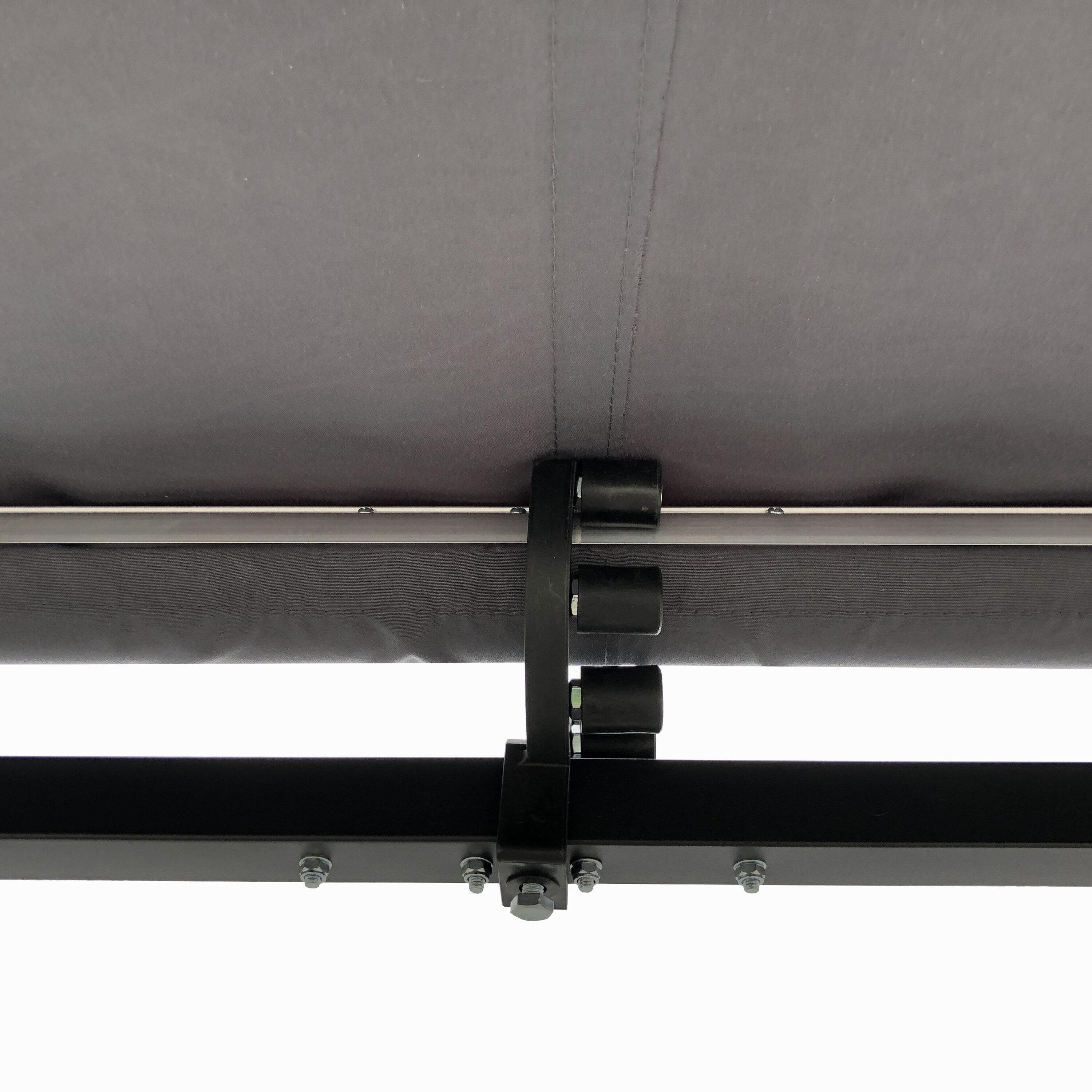 Motorized Retractable Patio Awning- Black Frame