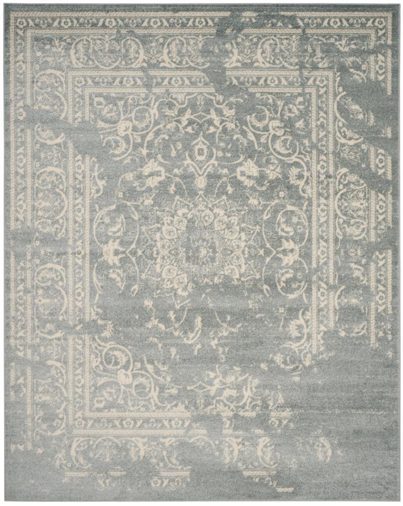 SAFAVIEH Adirondack Zoey Traditional Faded Area Rug, Slate/Ivory, 9' x 12'