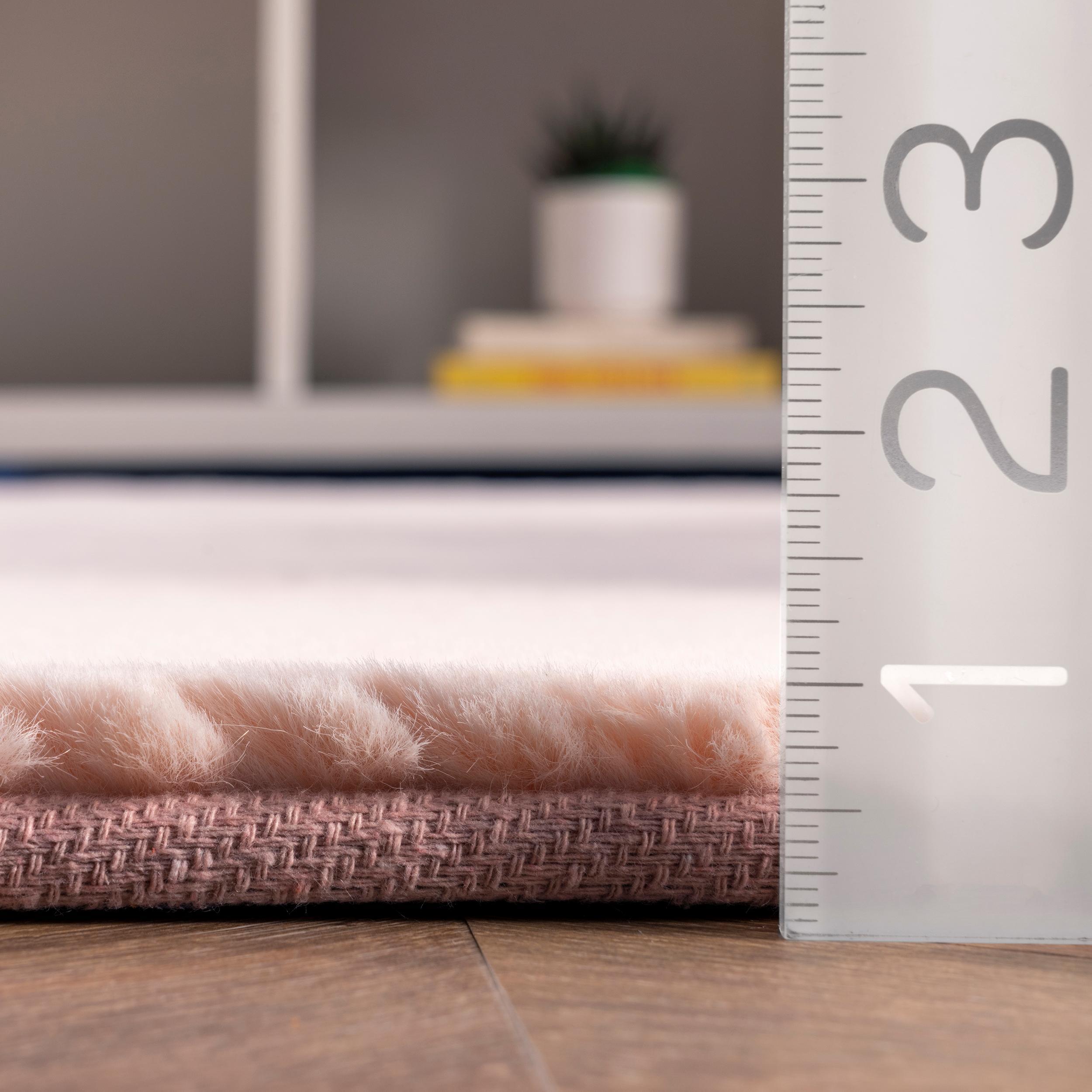 Nuloom Layne Soft Silky Faux Rabbit Fur Kitchen Runner Indoor Area Rug - Hallway, Entryway, 2' x 6', Pink