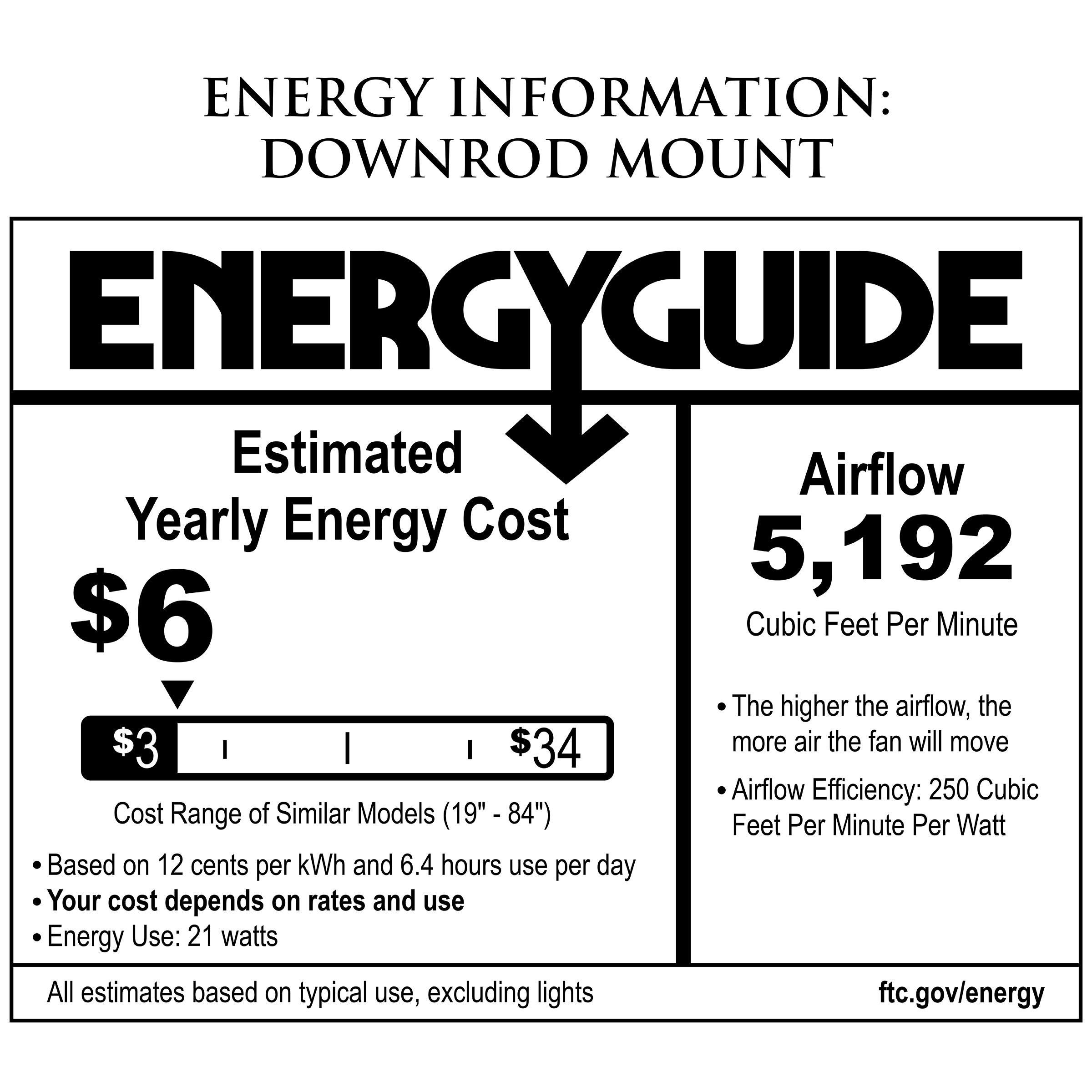 Matte Black 70" Energy-Efficient Ceiling Fan with Remote