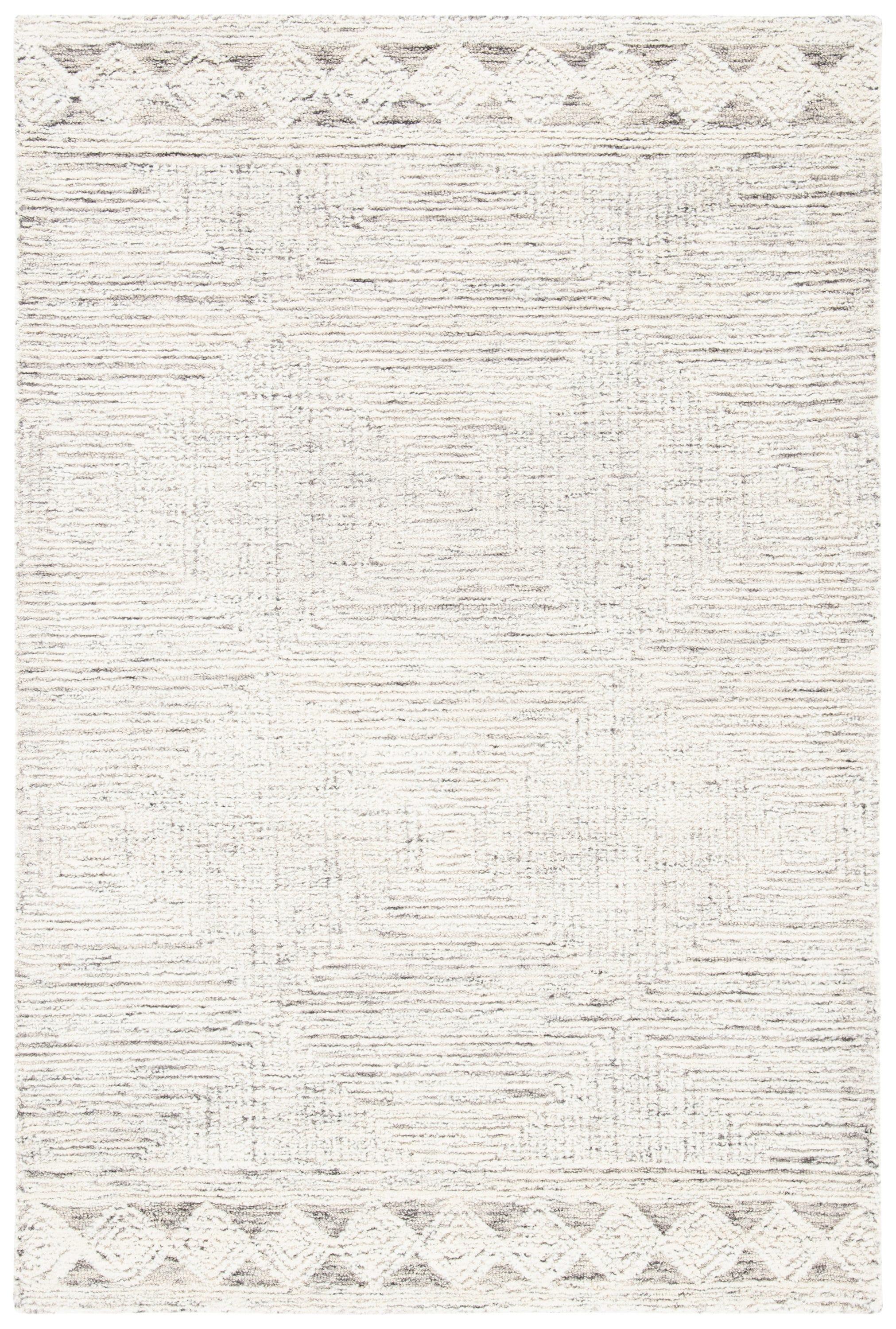 Abstract ABT349 Hand Tufted Area Rug - Ivory/Grey - 4' X 6' - Safavieh.