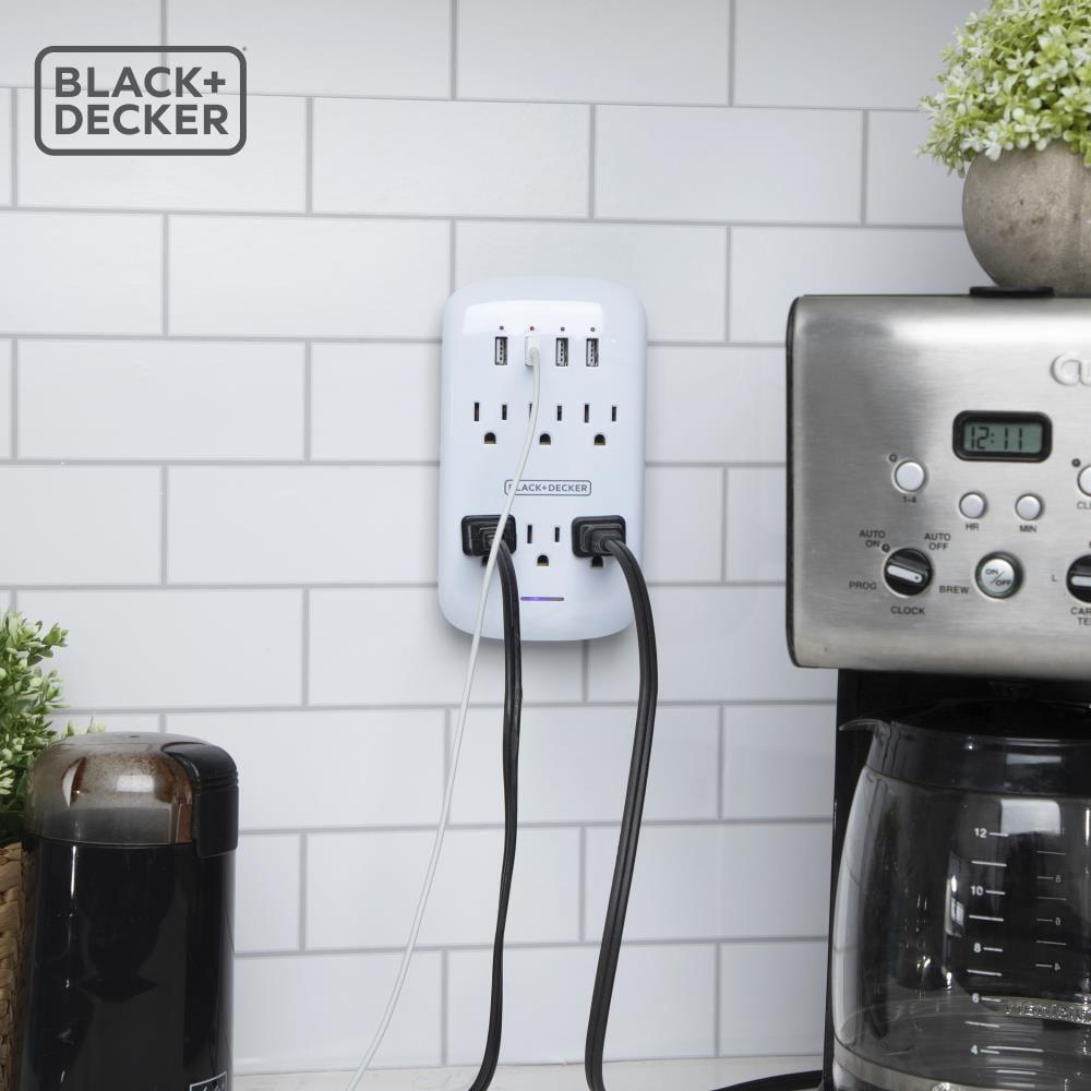 Black + Decker Surge Protector Wall Tap 6 Outlets + 4 USB