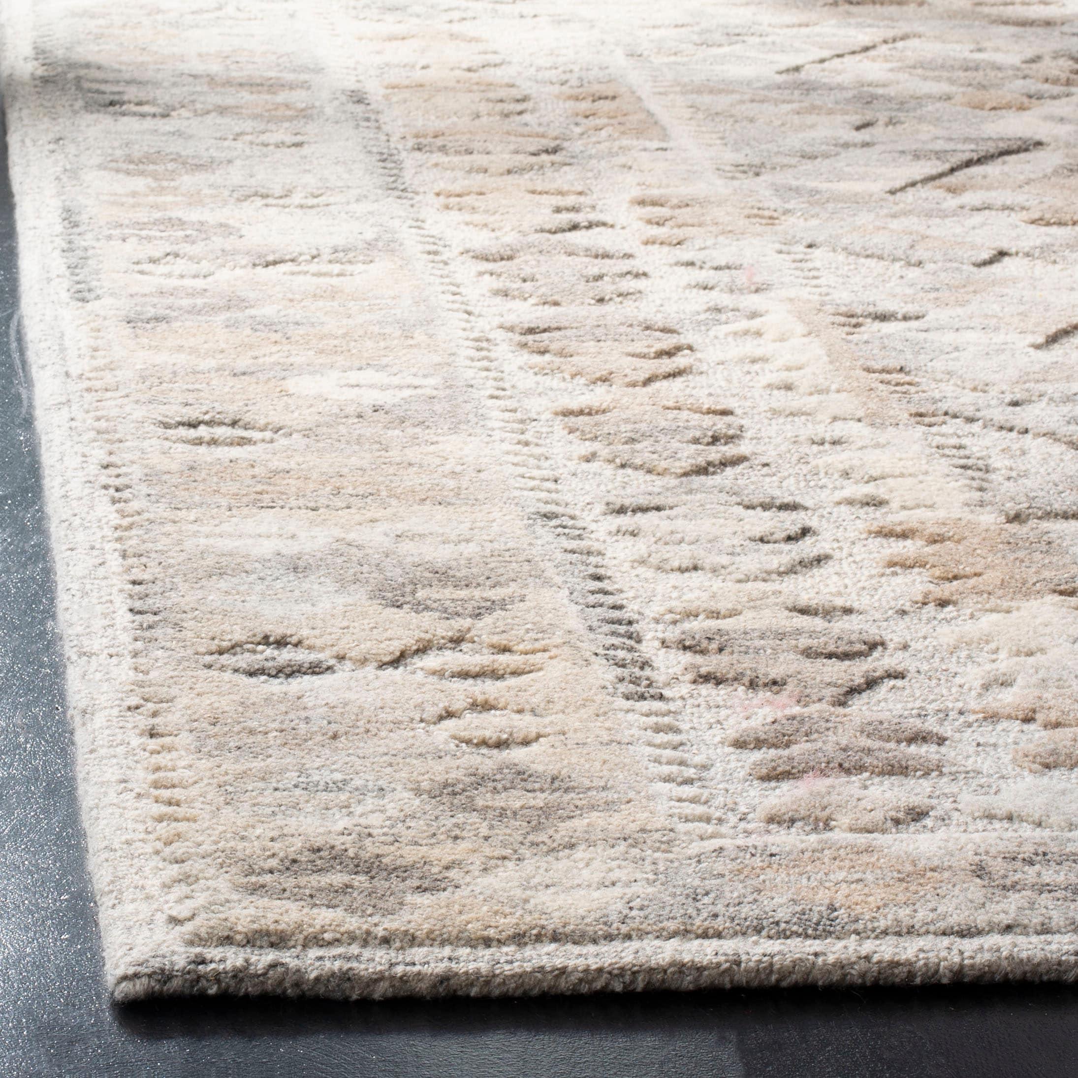 Hand-Tufted Modern Gray Wool 5' x 8' Rectangular Area Rug