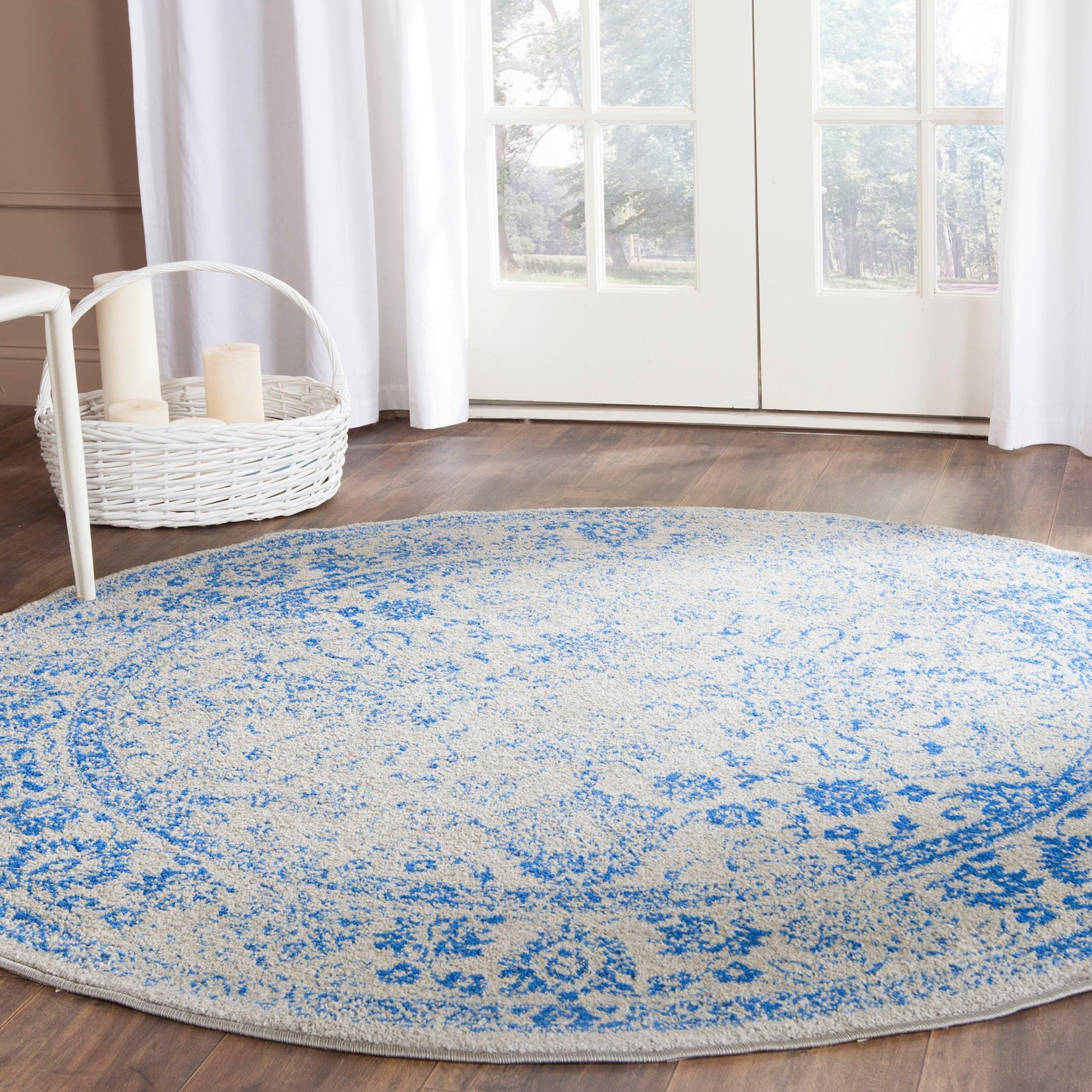 SAFAVIEH Adirondack Wyatt Traditional Area Rug, Grey/Blue, 6' x 6' Round