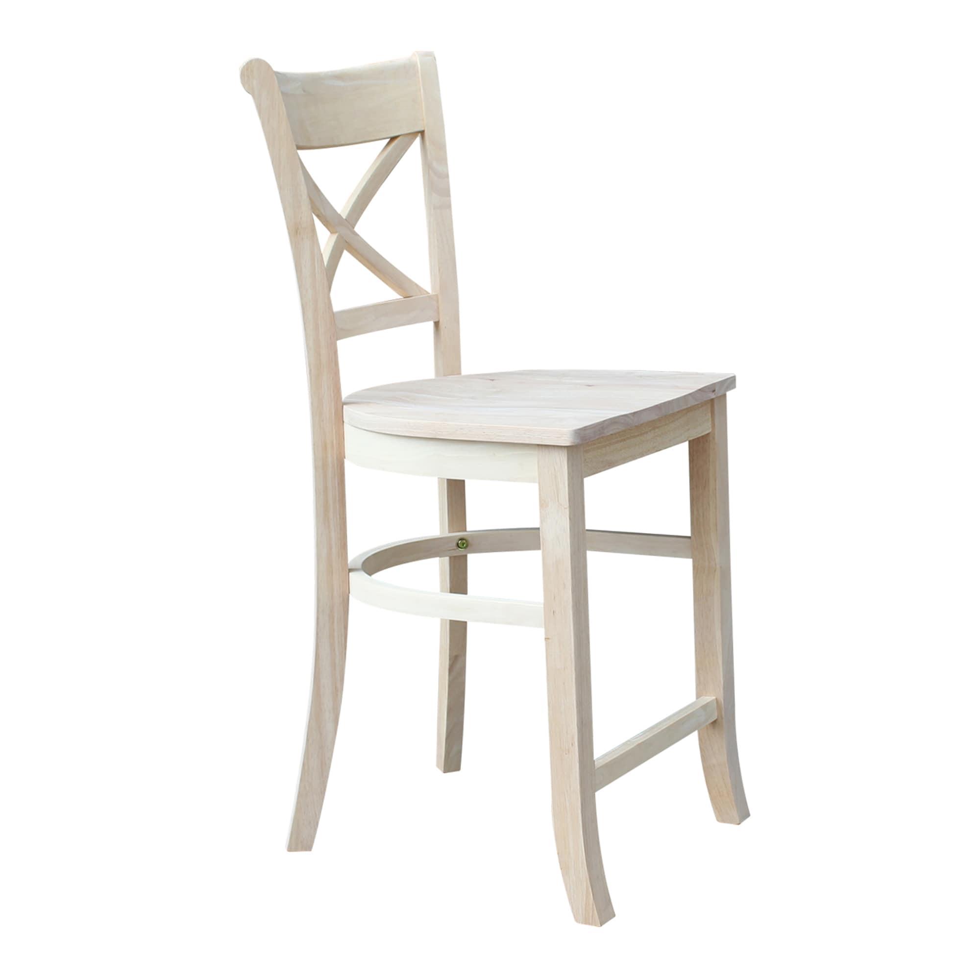 24&#34; Charlotte Counter Height Barstool Unfinished - International Concepts