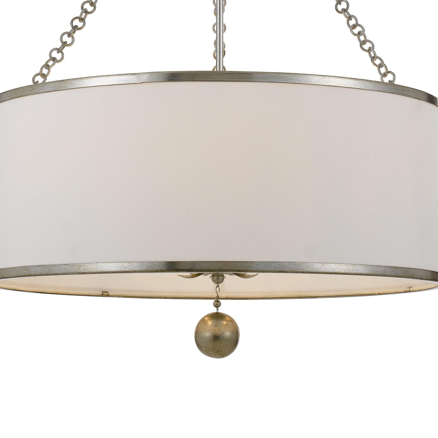 Six Light Chandelier-Antique Silver Finish    -Traditional Installation Crystorama Lighting 518-Sa