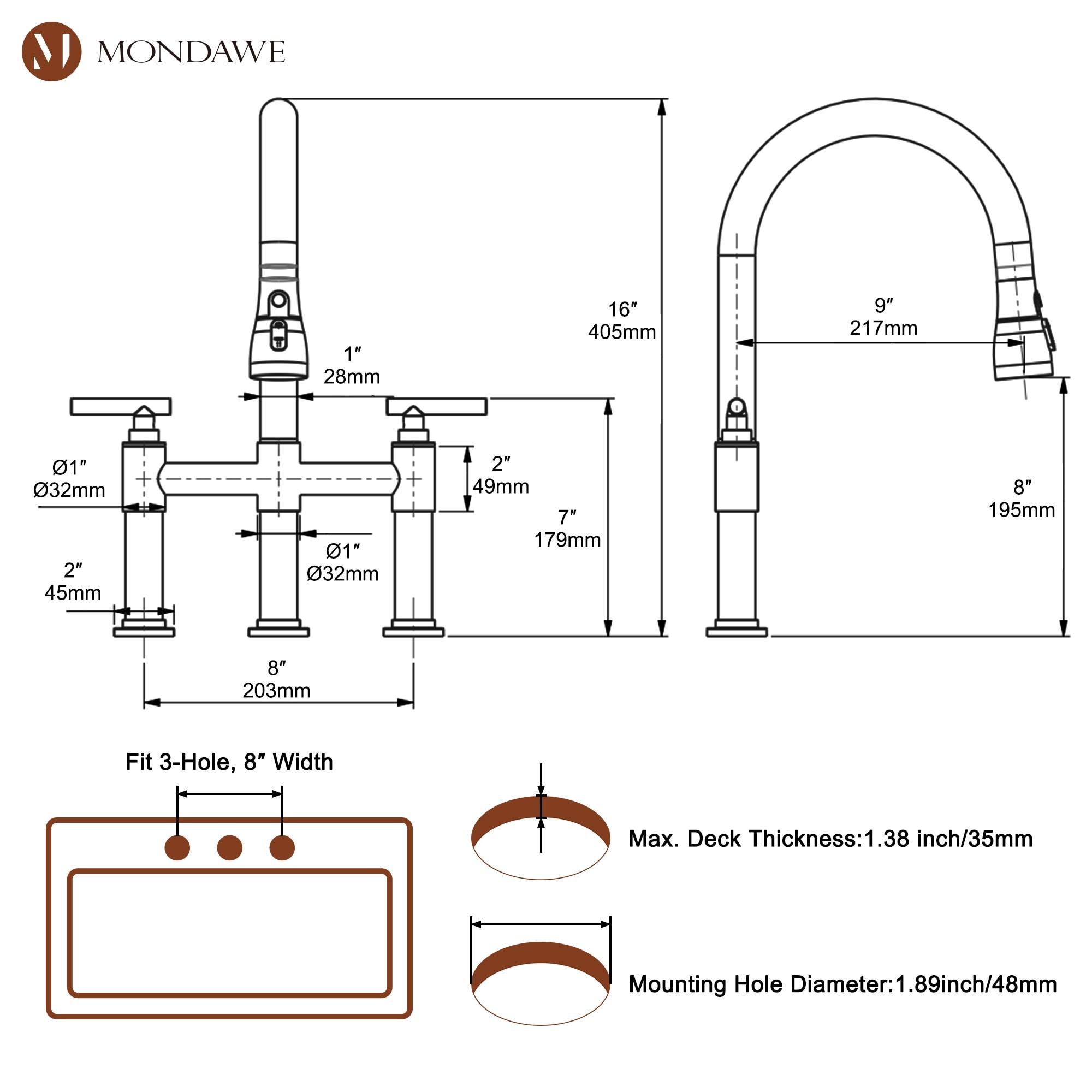 Mondawe Pull Down Kitchen Faucet