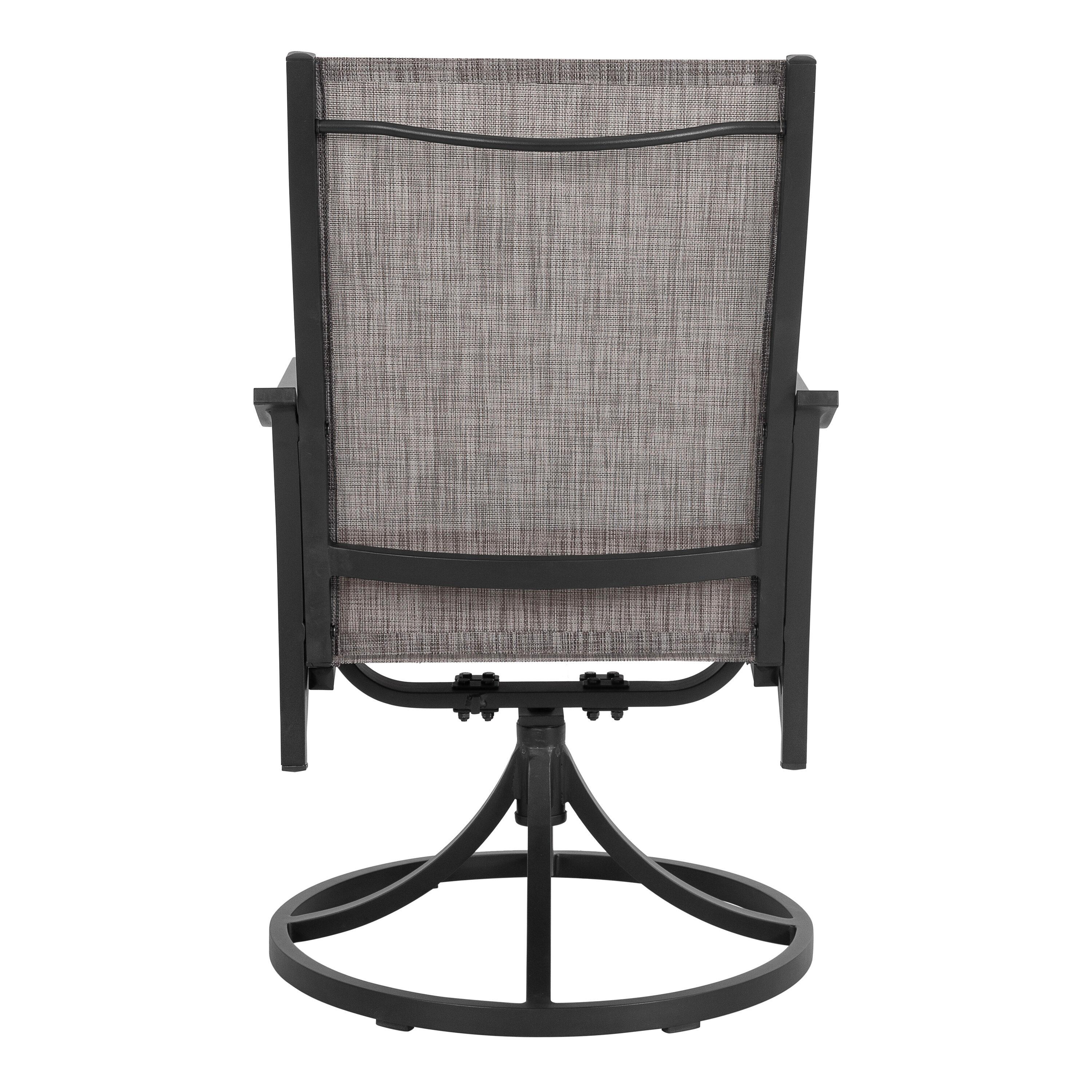 Nuu Garden Swivel Patio Chair Set of 2, All-Weather Textilene Outdoor Dining Chairs with High Back, Outdoor Dining Chair Set, Grayish Brown