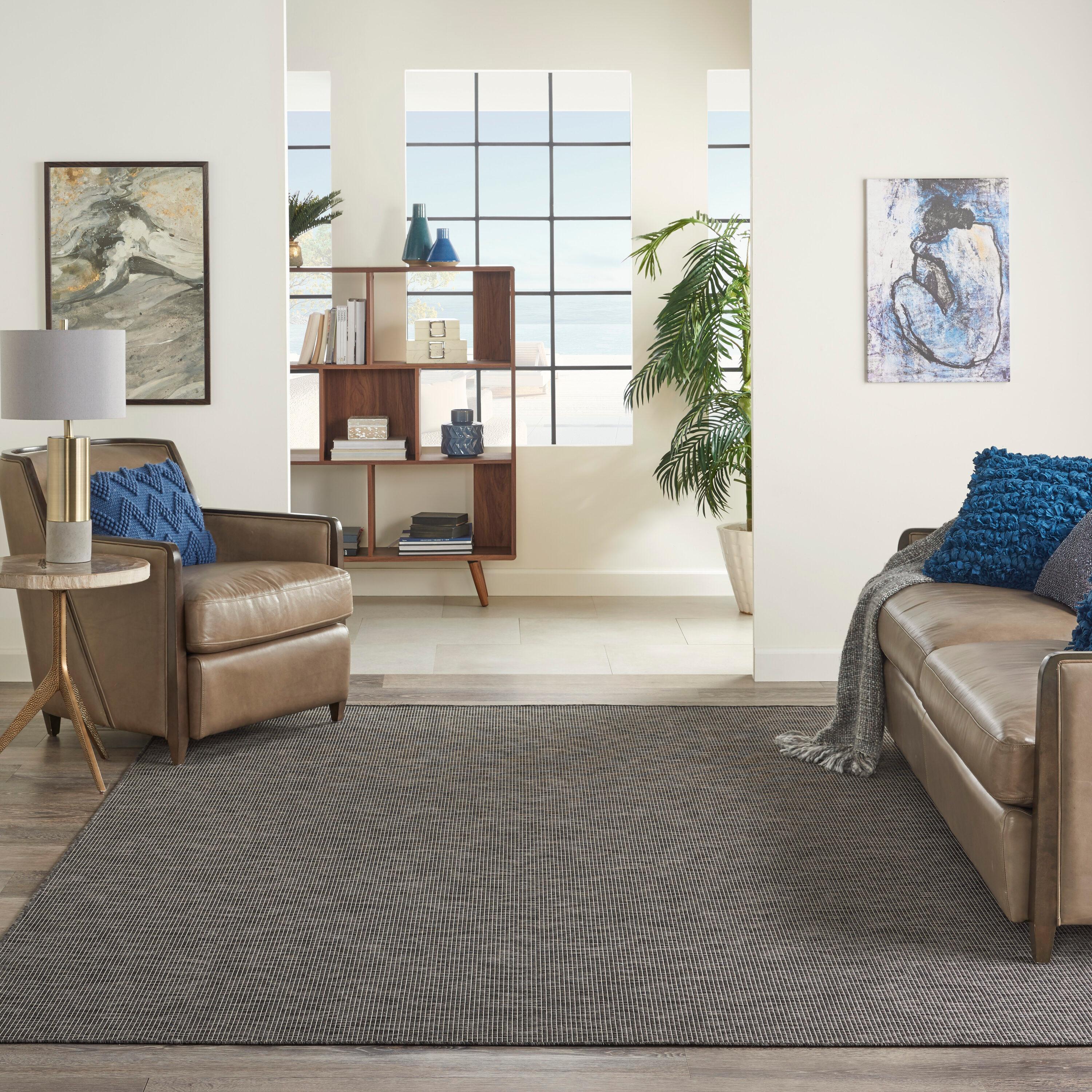 Nourison Positano POS01 Indoor/outdoor Area Rug - Charcoal 7' x 10'