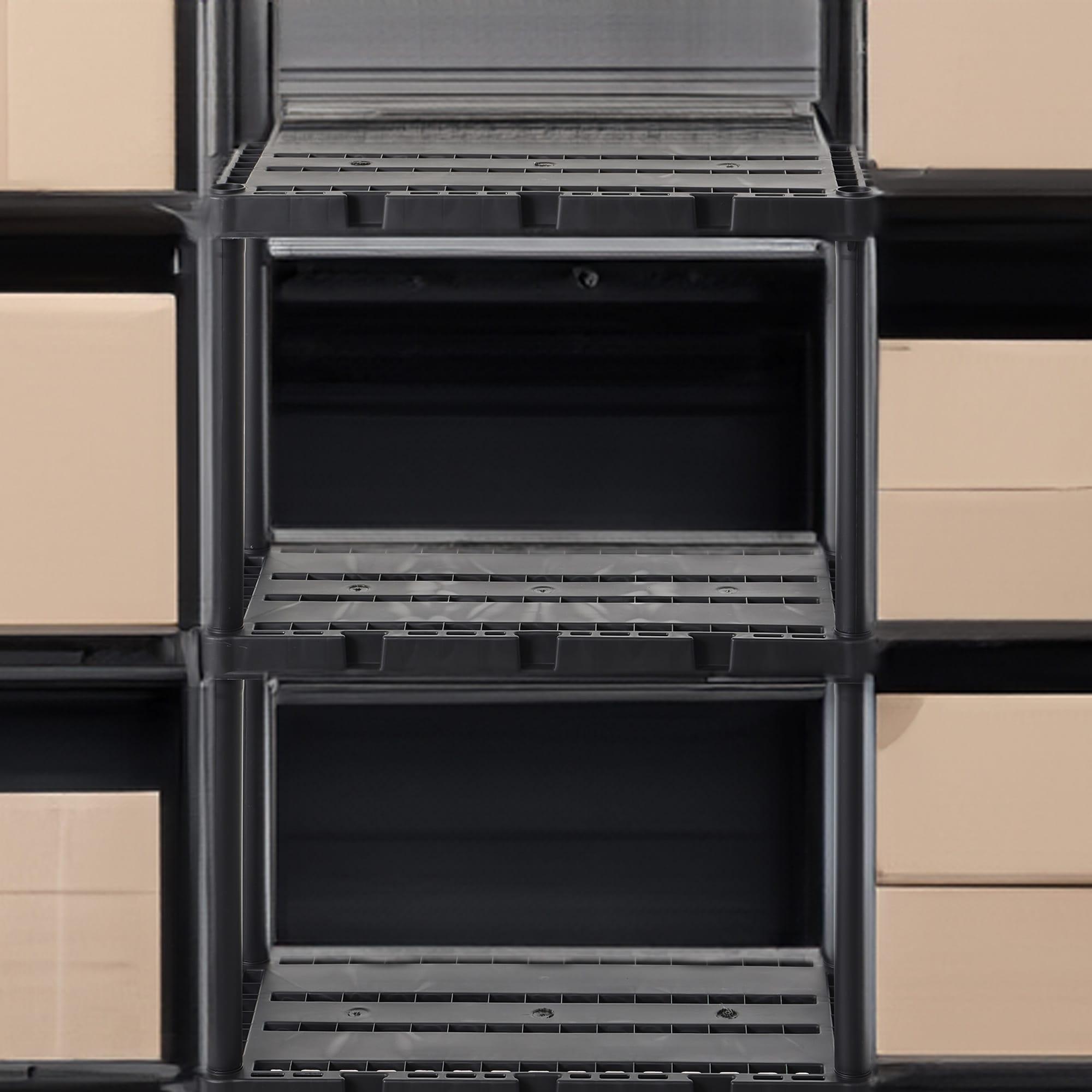 Gracious Living Gracious Living Knect A Shelf Light Fixed Storage 4 Shelf Shelving Unit (4 Pack) (Set of 4)