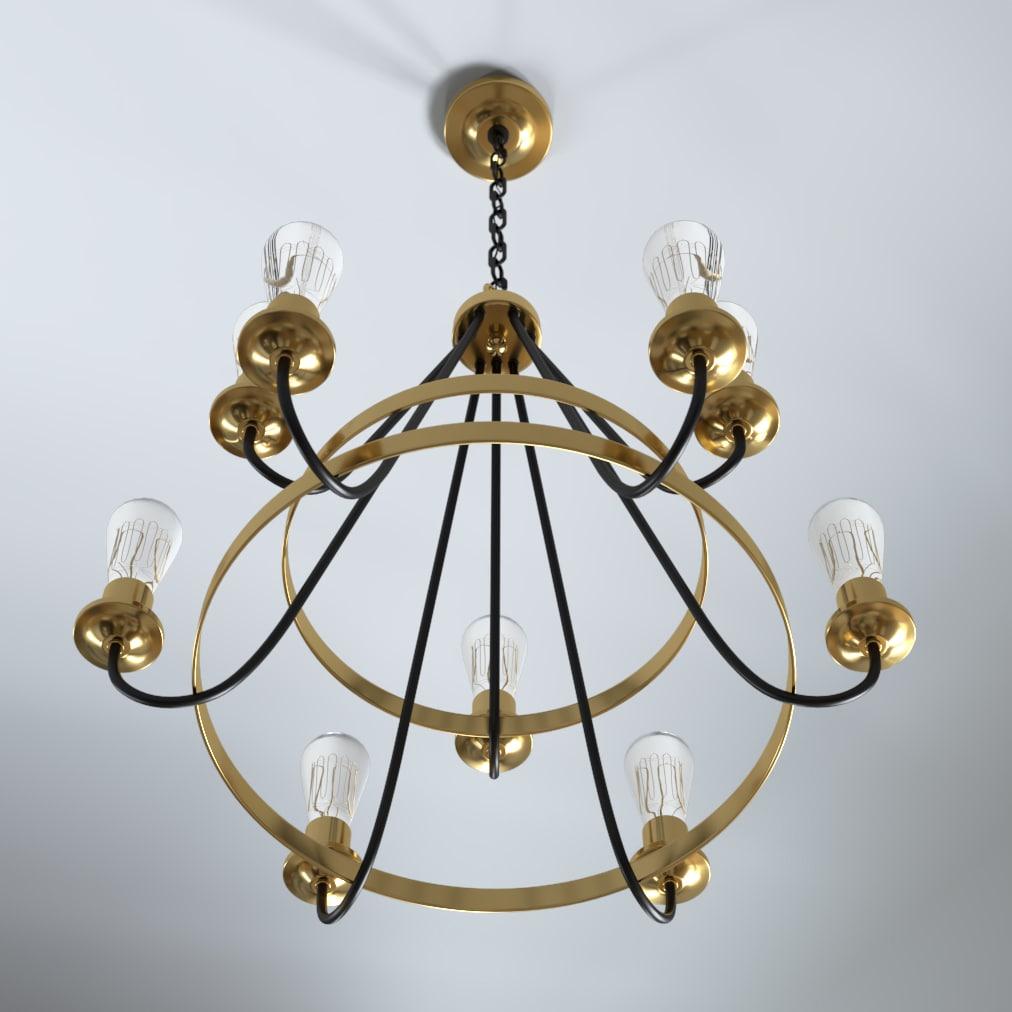 50329-FBSB-Craftmade Lighting-Randolph - 9 Light Chandelier In Transitional/Modern and Contemporary Style-27 Inches Tall and 26 Inches Wide-Flat