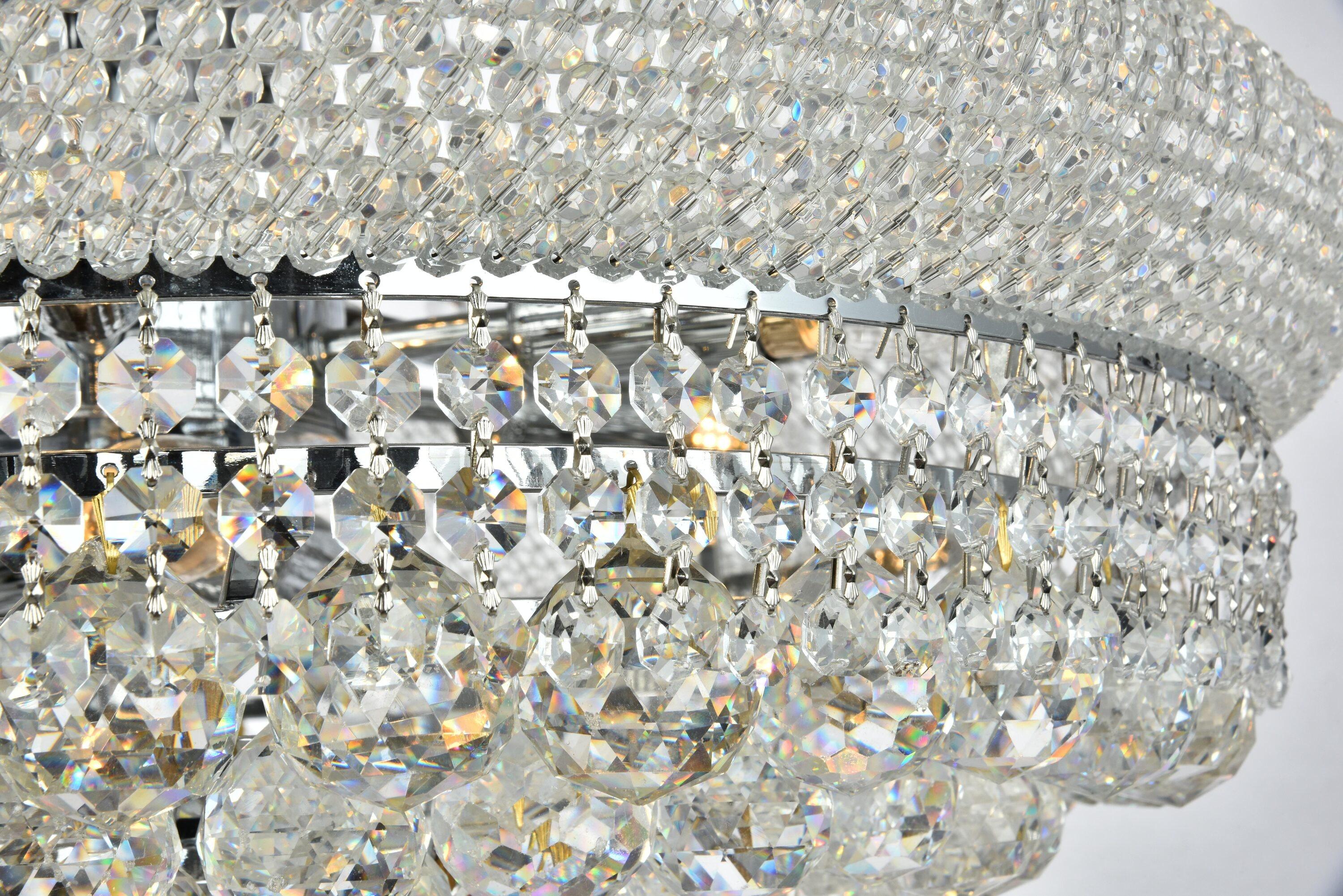 Elegant Lighting Primo 20" Wide Chrome Crystal Chandelier