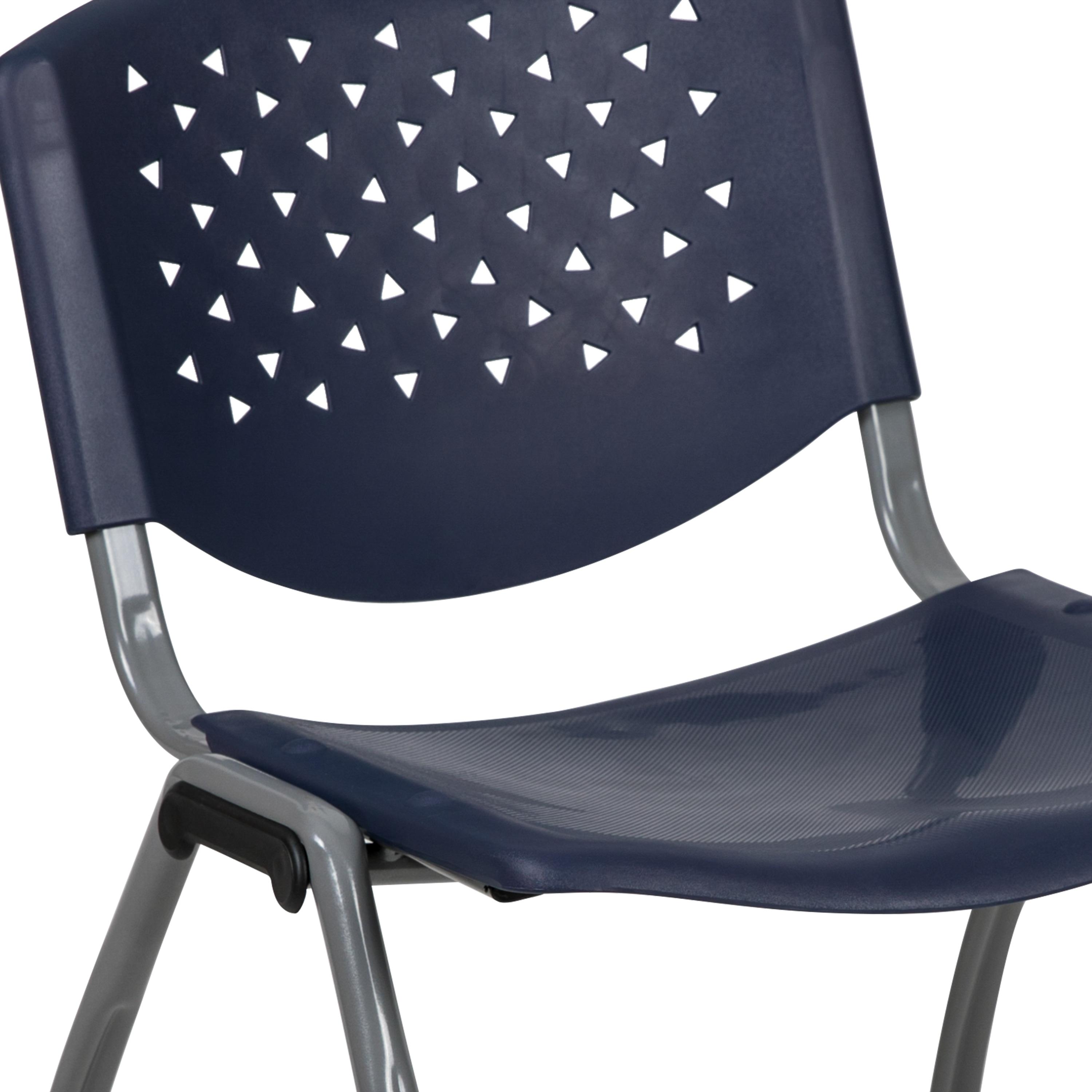 Memphis 880 lb. Capacity Plastic Stack Chair with Powder Coated Frame