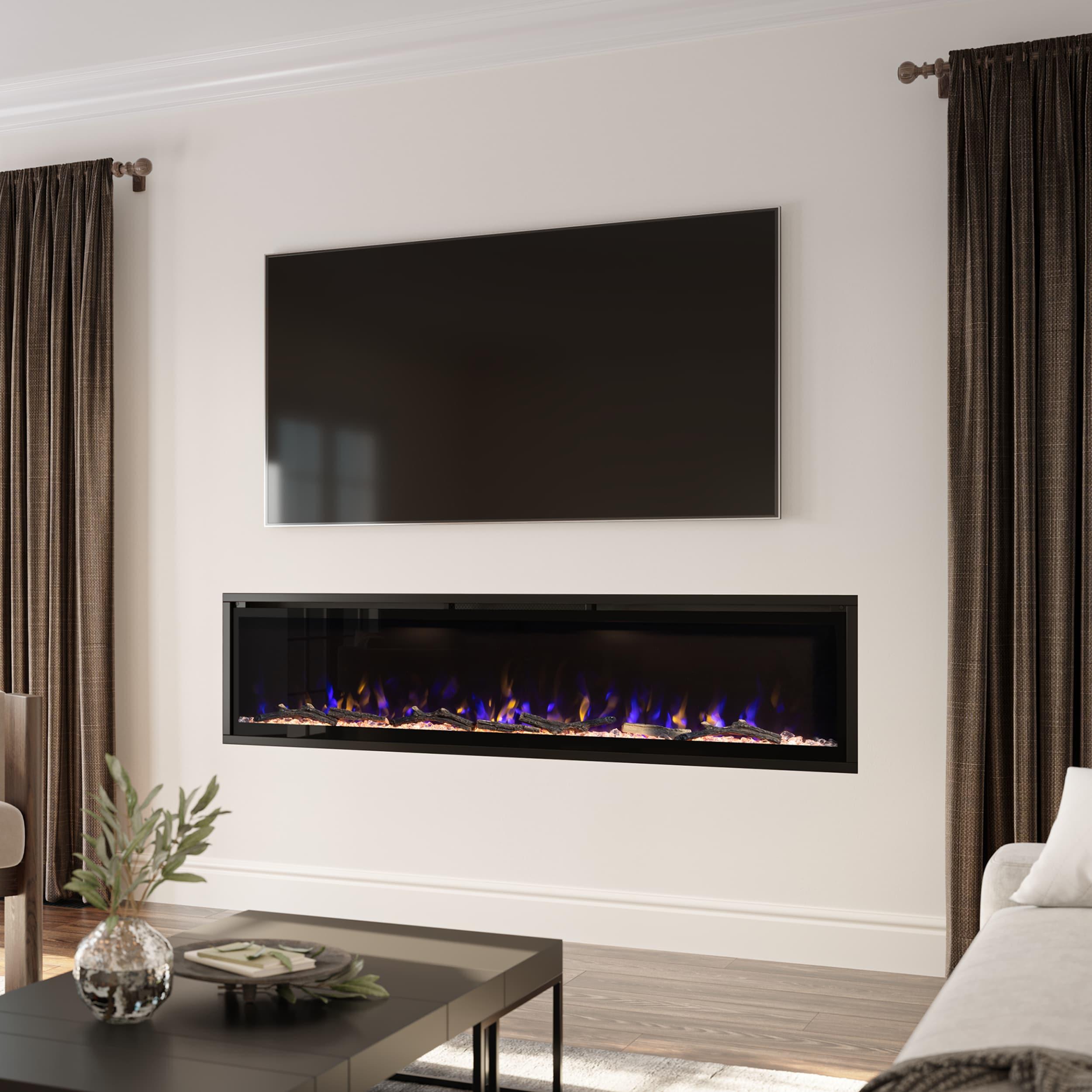 Modern Ember Aerus Smart Linear Electric Fireplace, Multiple Flame Colors-Voice Assistant Compatible