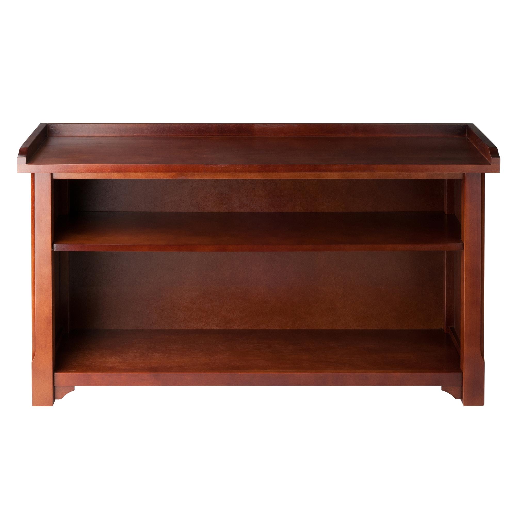 Benches Winsome Walnut: Upholstered Dining Bench, Entryway Shoe Storage with Adjustable Shelf