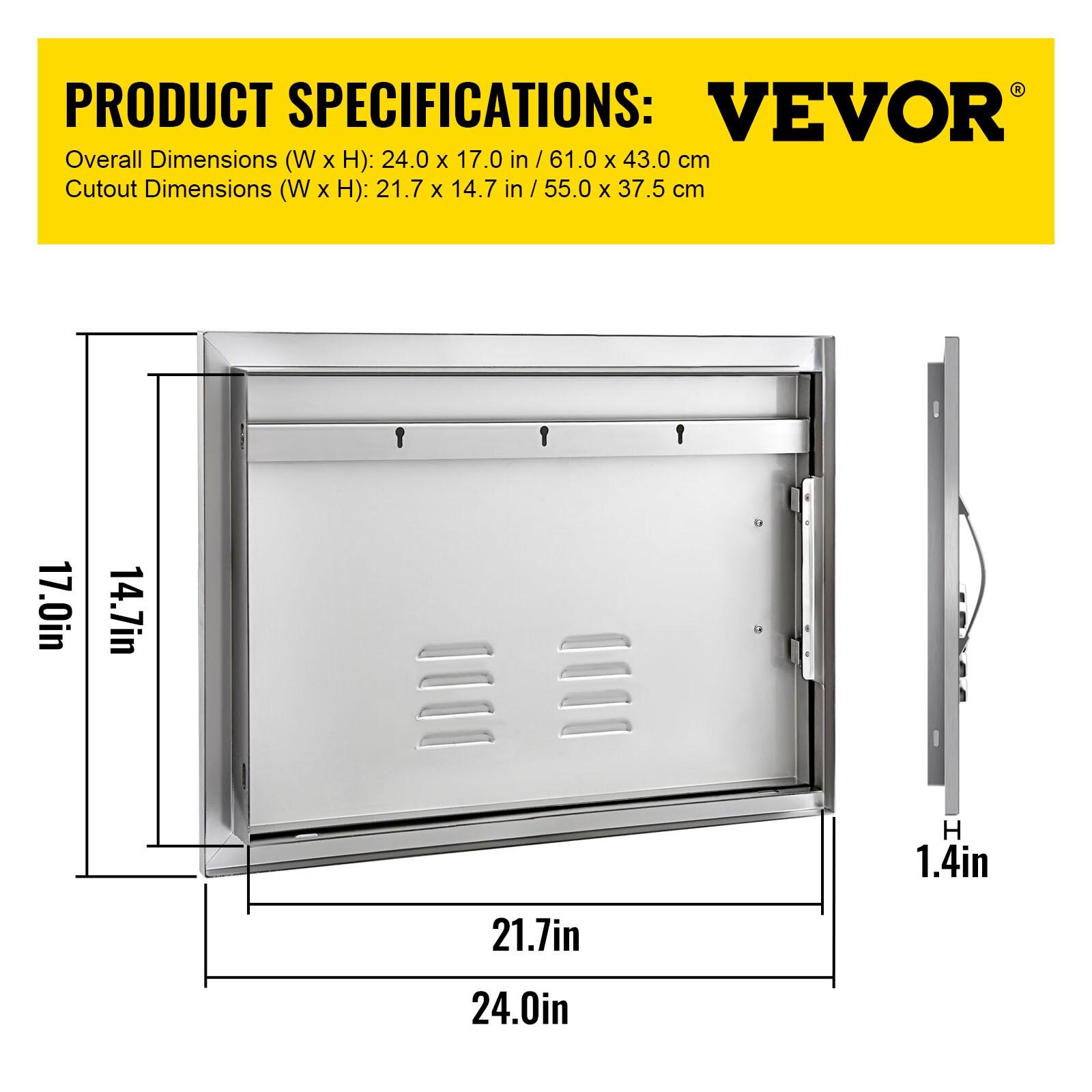 VEVOR Ventilation 24'' W x 0.03'' D Steel Access Door