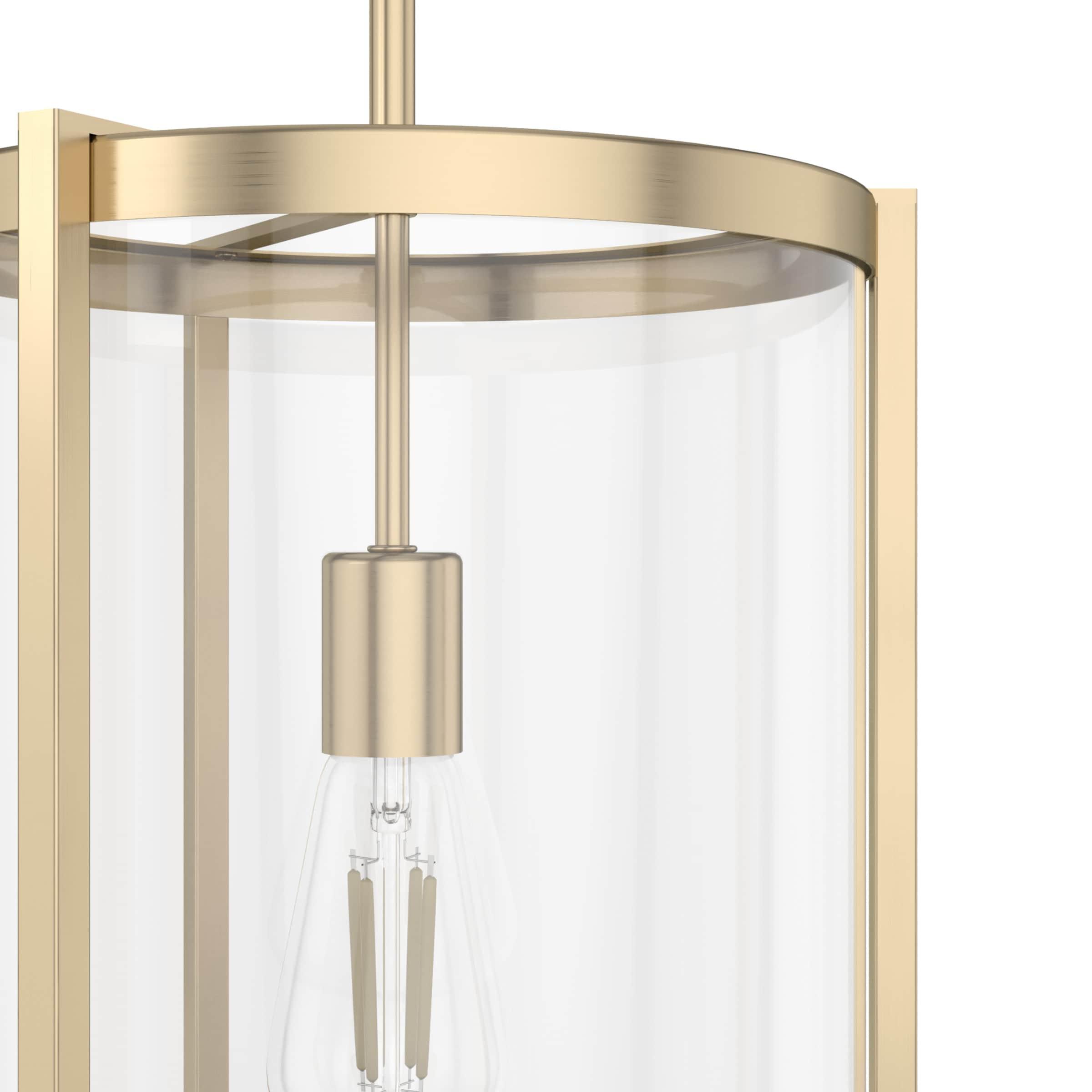 Hunter - Astwood 1-light Alturas Gold, Medium Size Pendant Light, Dimmable, Caged Style, Cylinder Shaped, for Bedrooms, Kitchens, Dining, Living Rooms - 19951