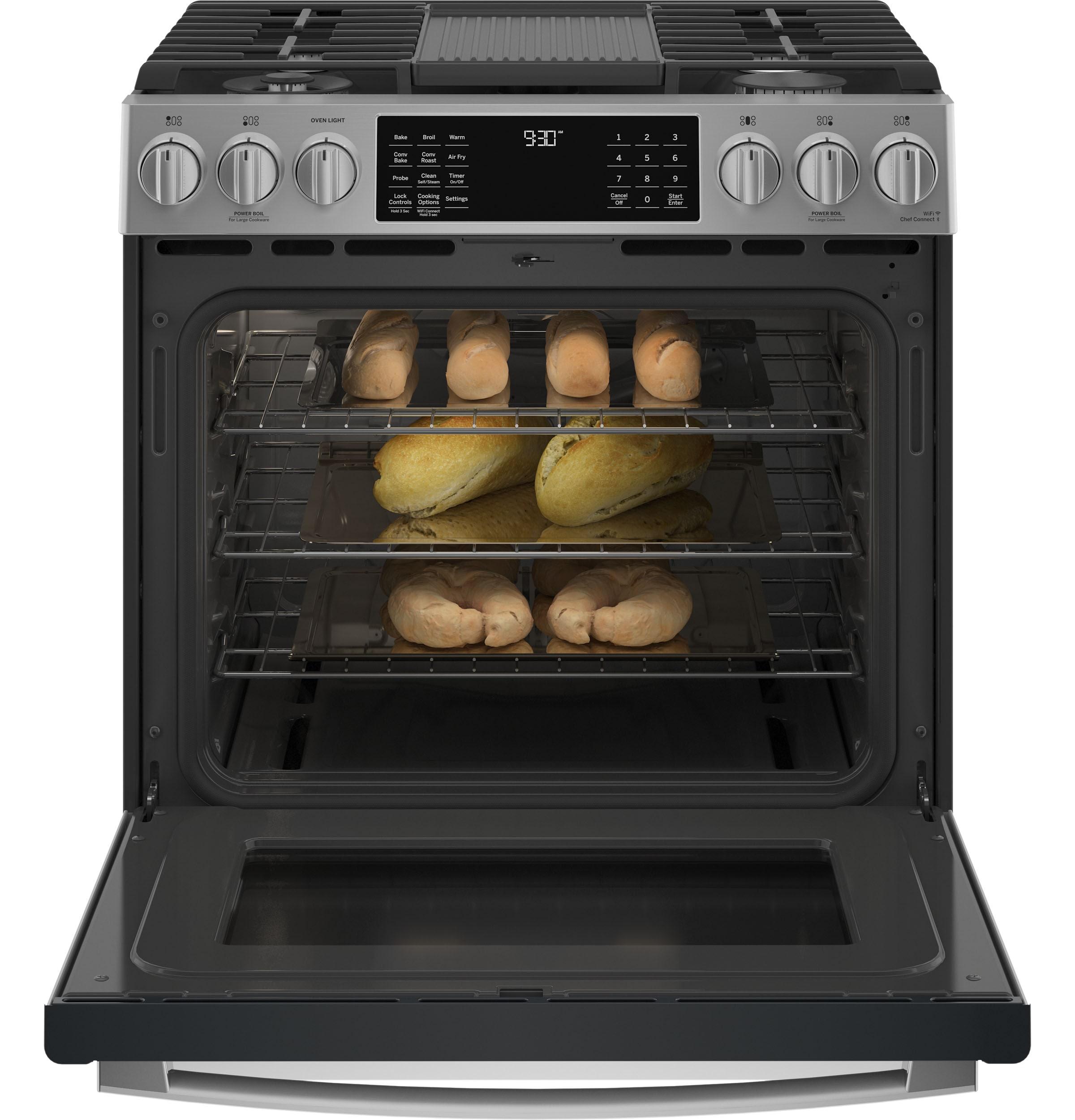 GE Profile Smart Appliances 30" 5.6 cu. ft. Smart Slide-In Gas with No Preheat Air Fry