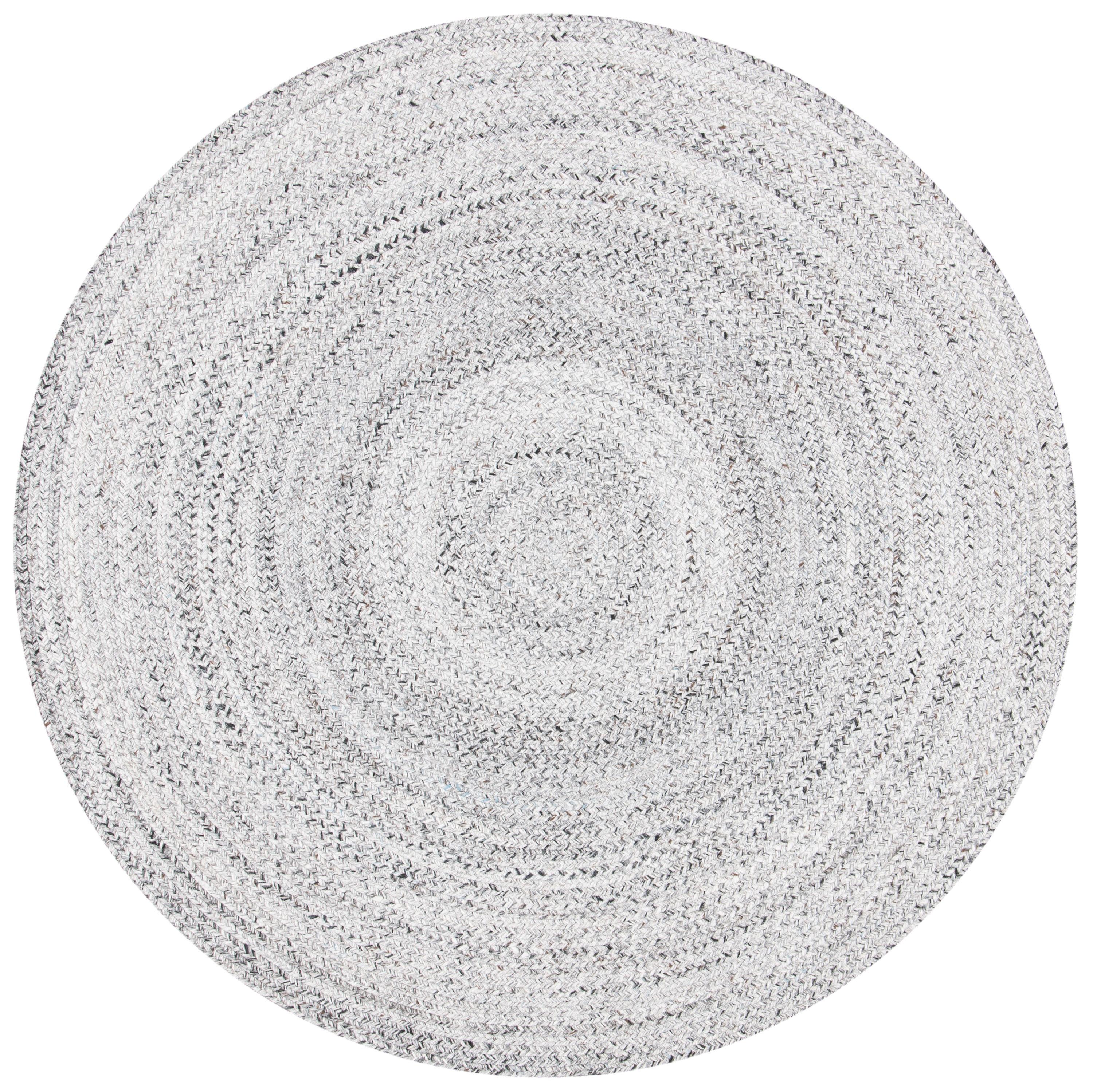 Braided BRD800 Hand Woven Area Rug - Silver/Charcoal - 8' round - Safavieh.