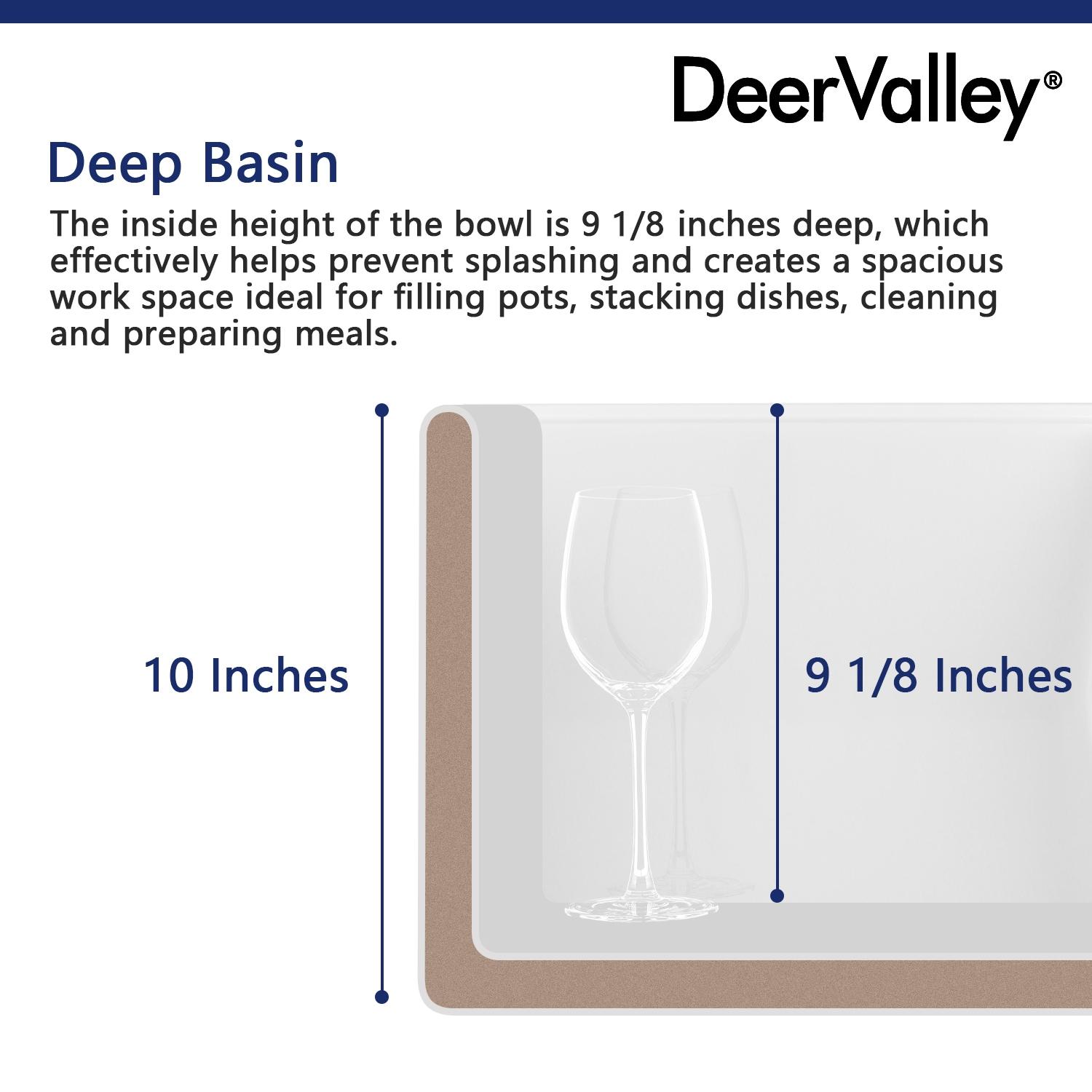 DeerValley 33" L X 20" W Single Basin Workstation Farmhouse Kitchen Sink With Sink Grid, Cutting Board And Dish-Drying Rack