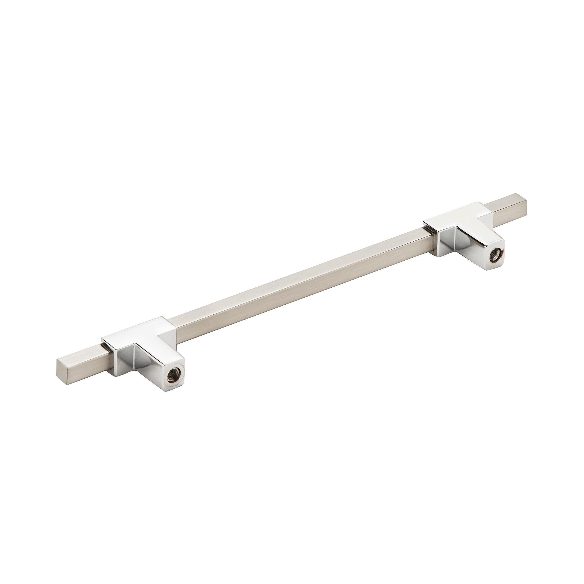 Amerock Urbanite 6-5/16 inch (160mm) Center-to-Center Polished Chrome/Satin Nickel Cabinet Pull