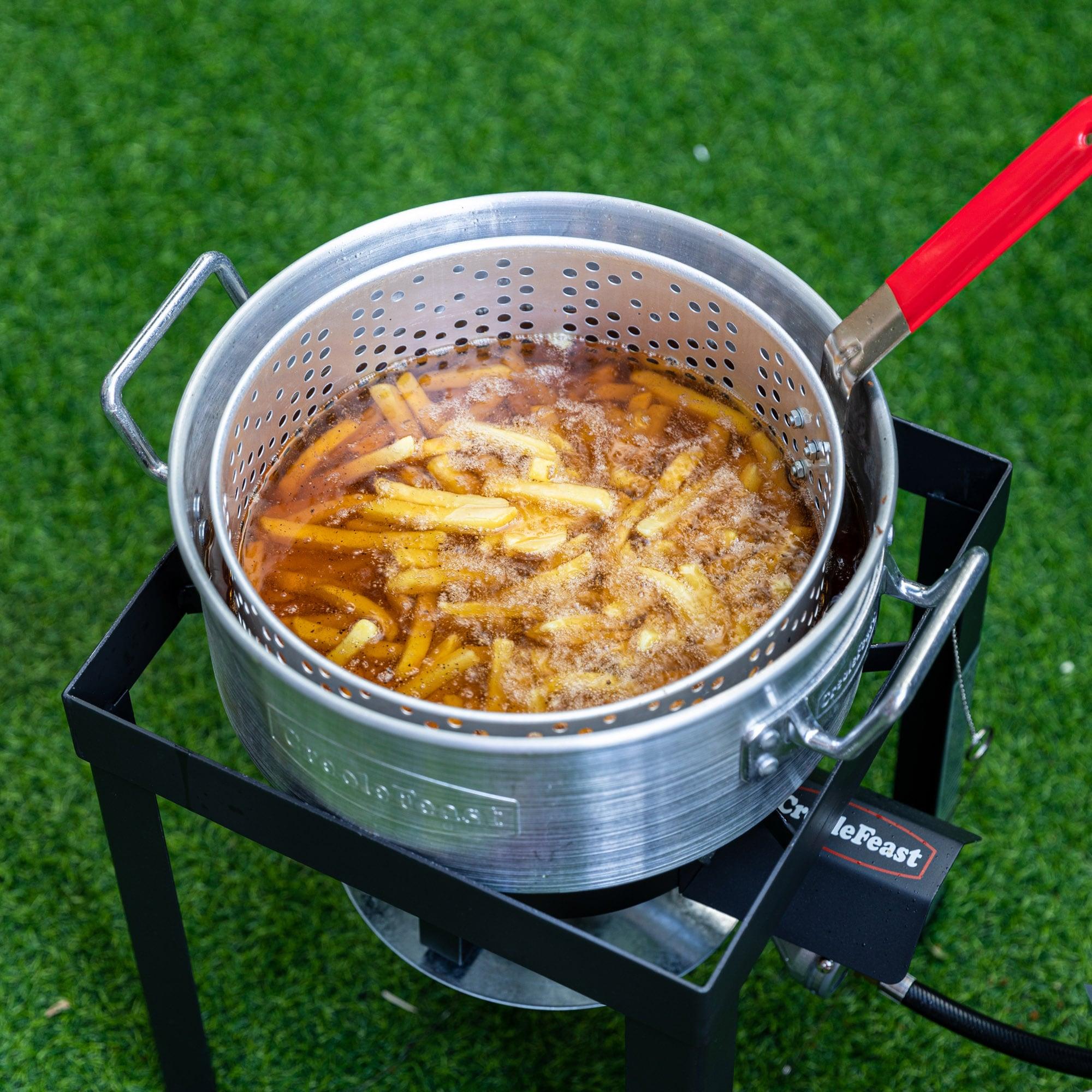 Creole Feast Creole Feast Premium Aluminum 30 Qt. Turkey Fryer And 10 Qt. Fish Fryer Boiler Steamer Set