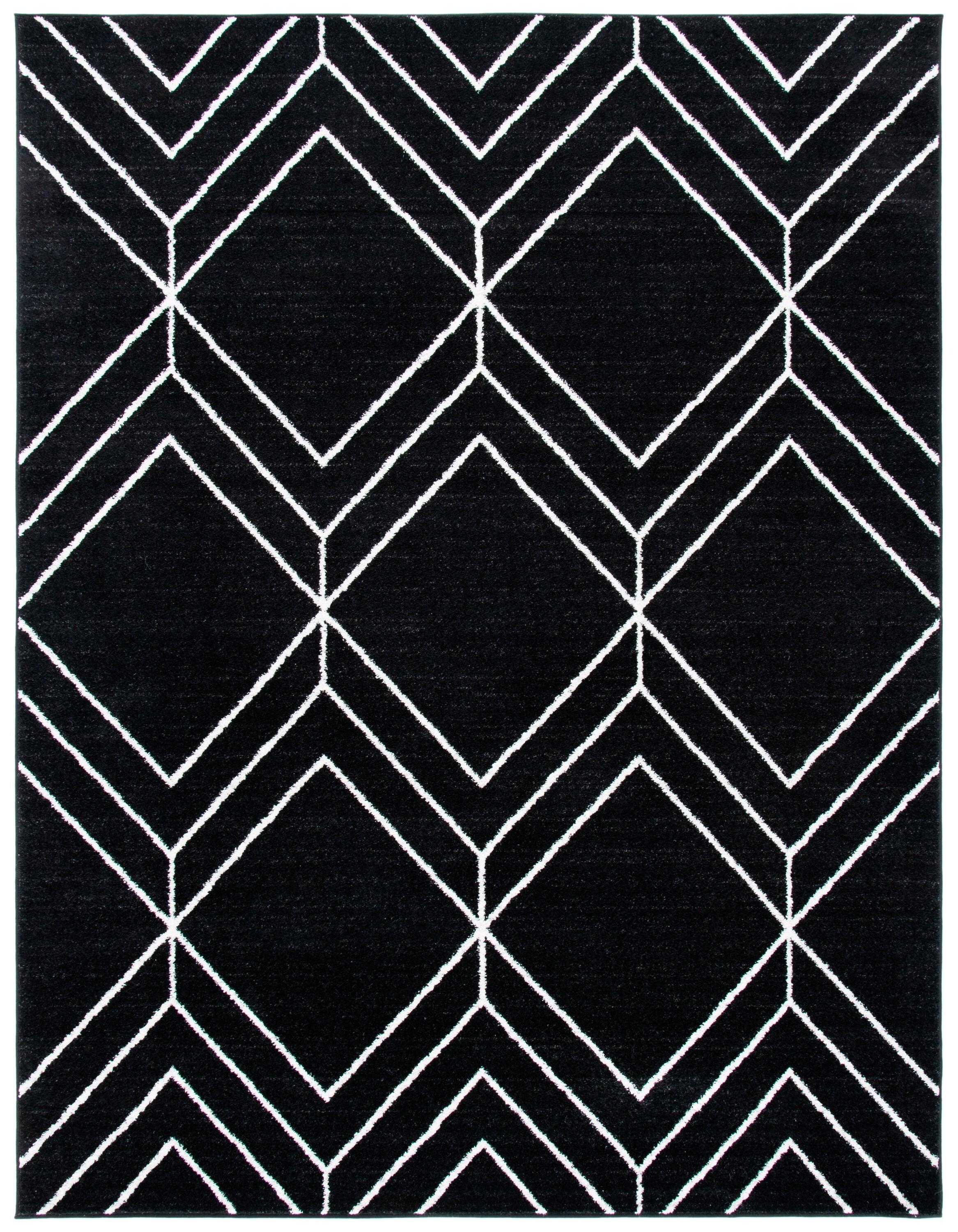 SAFAVIEH Adirondack Caitriona Geometric Area Rug, Black/Ivory, 9' x 12'