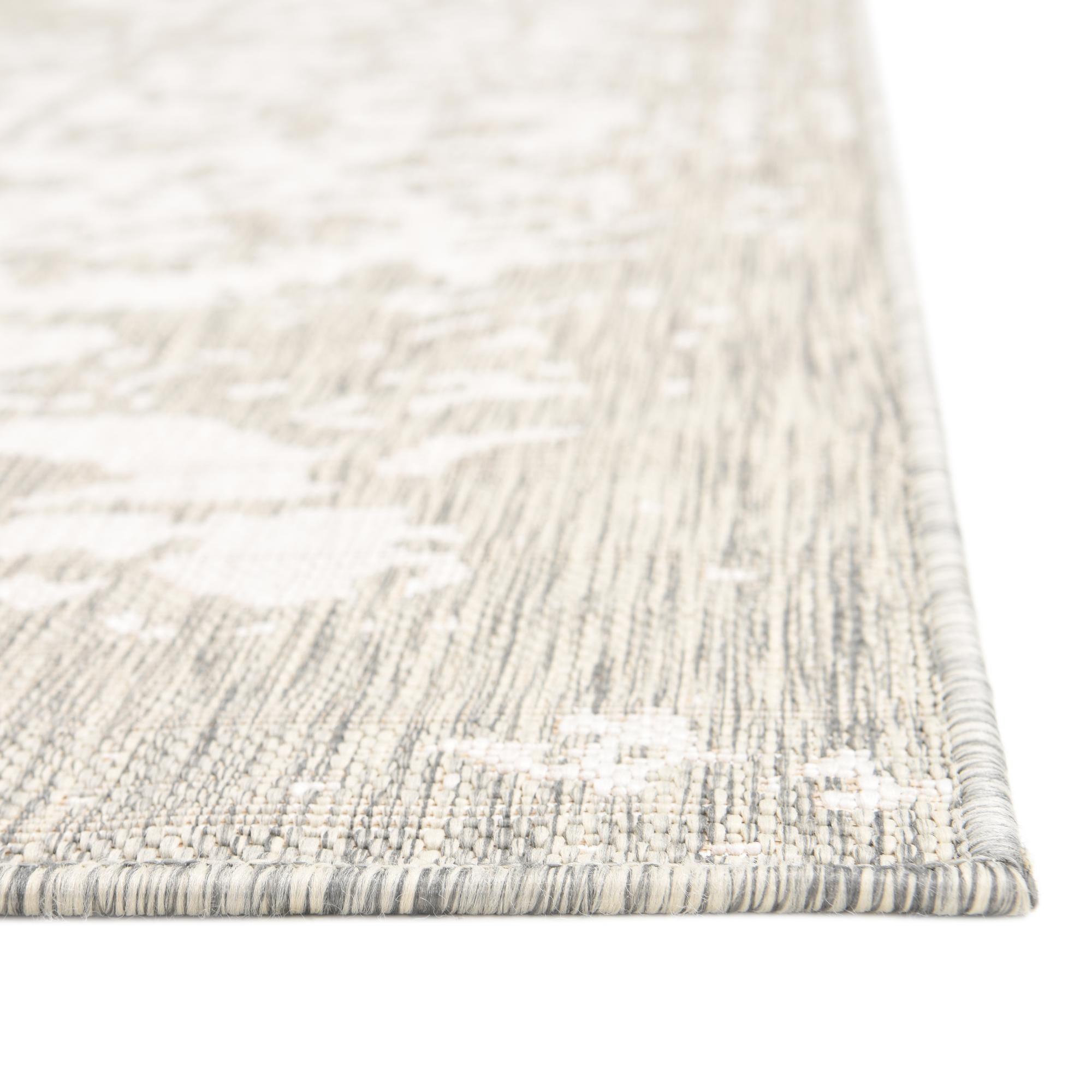 Unique Loom Jill Zarin Outdoor 3 x 5 (ft) Loomed Polypropylene Gray Rectangular Indoor/Outdoor Medallion Area rug