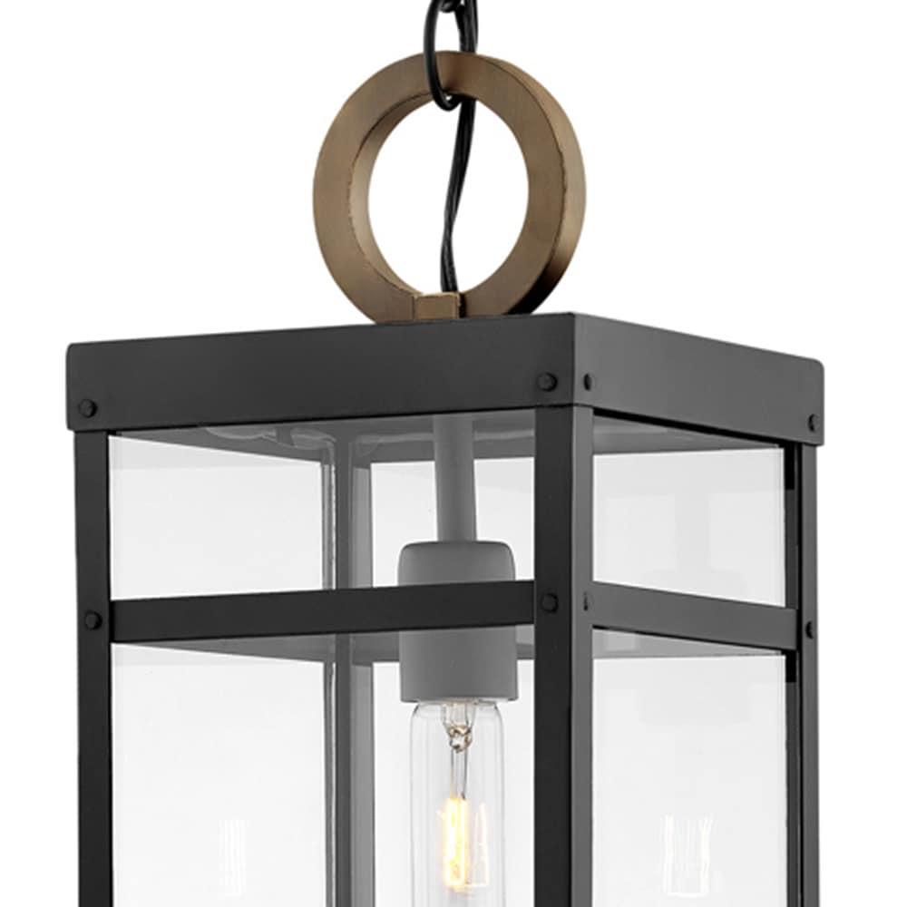 1 Light Medium Outdoor Hanging Lantern In Transitional Style 7.5 Inches Wide By 19 Inches High-Black Finish-Led Lamping Type Hinkley Lighting